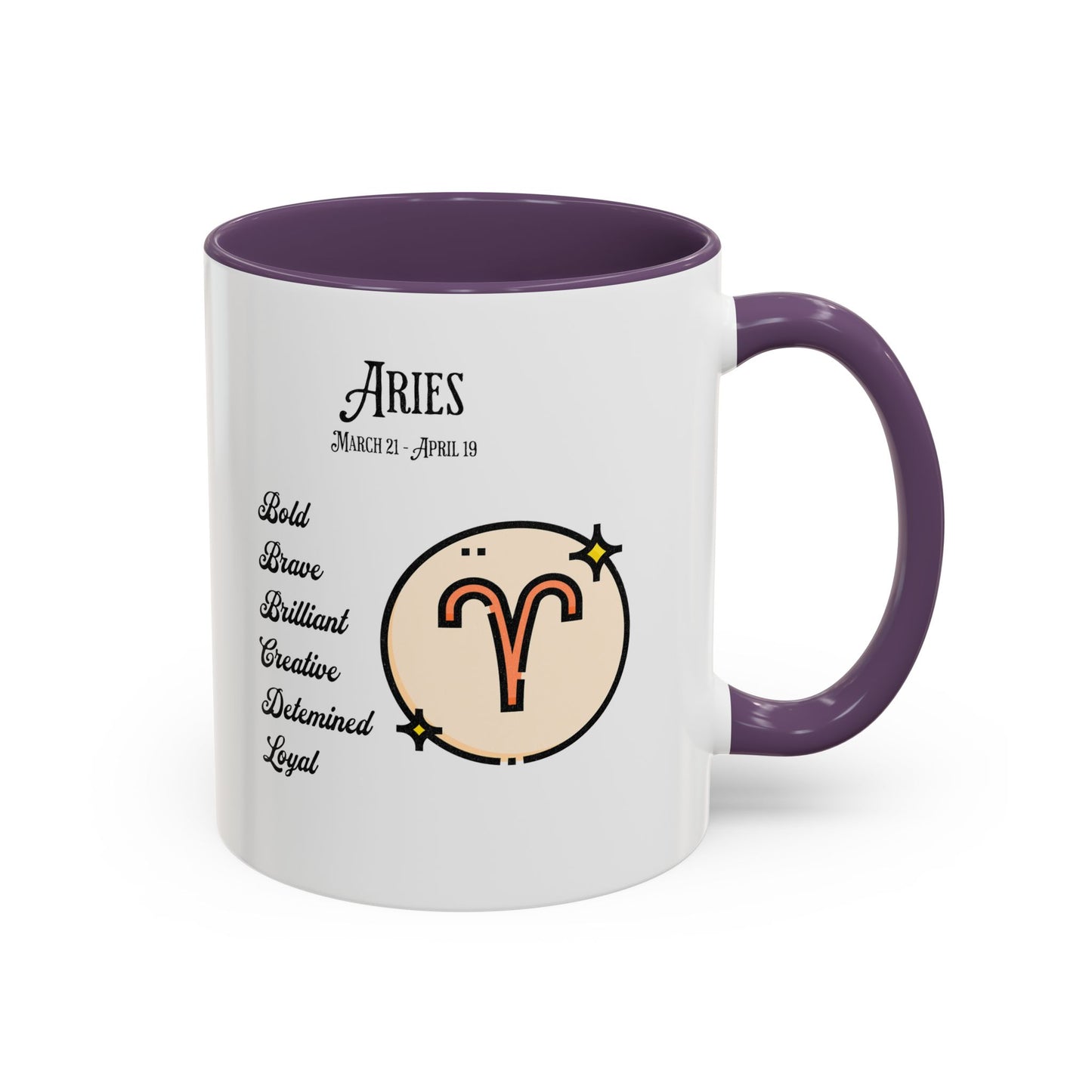 Aries Zodiac Accent Coffee Mug - Bold & Creative Zodiac Mug (11oz)