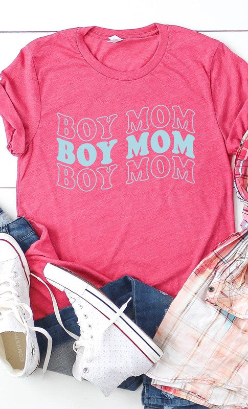 Retro Boy Mom Graphic Tee - Aaria Tees Aaria Tees