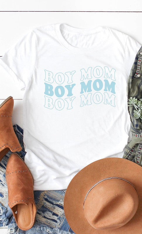 Retro Boy Mom Graphic Tee - Aaria Tees Aaria Tees