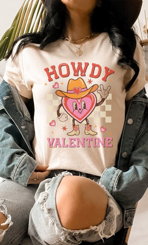 Howdy Valentine PLUS SIZE Graphic Tee - Aaria Tees