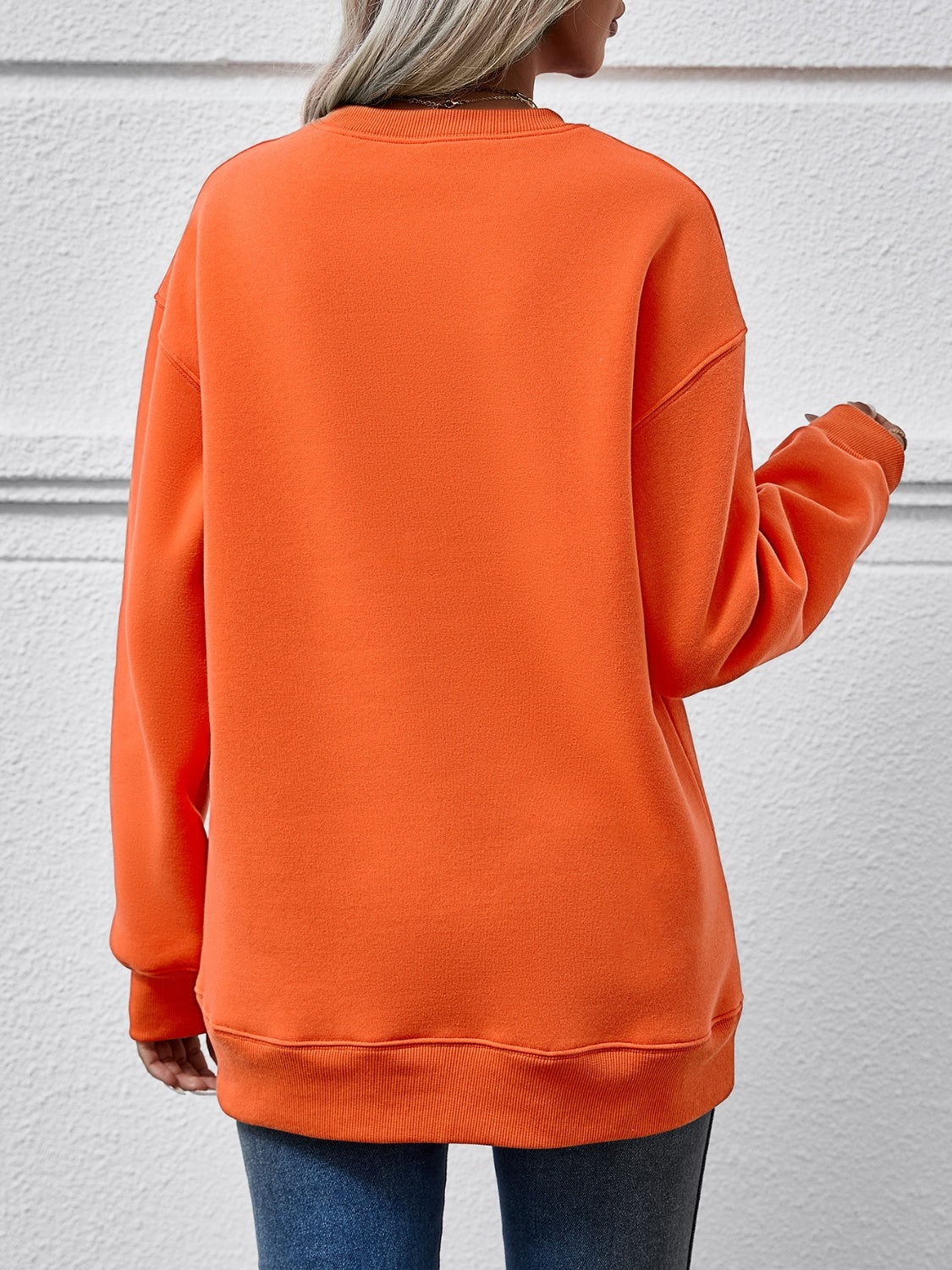 Round Neck Graphic Long Sleeve Sweatshirt - Aaria Tees Aaria Tees