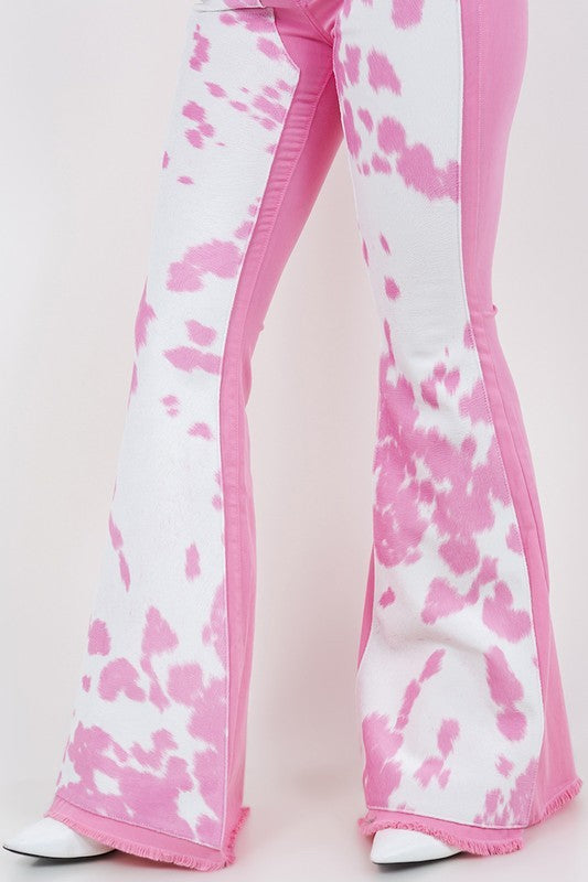 Rodeo Bell Bottom Jean in Pink- Inseam 32" - Aaria Tees Aaria Tees