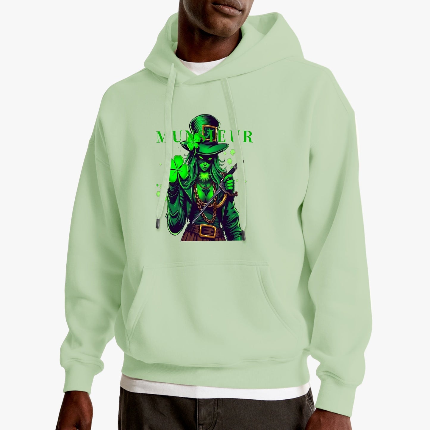 St. Patrick's Day Collection Munsieur Unisex Premium Pullover Hoodie Sweater Clover Gang Betty