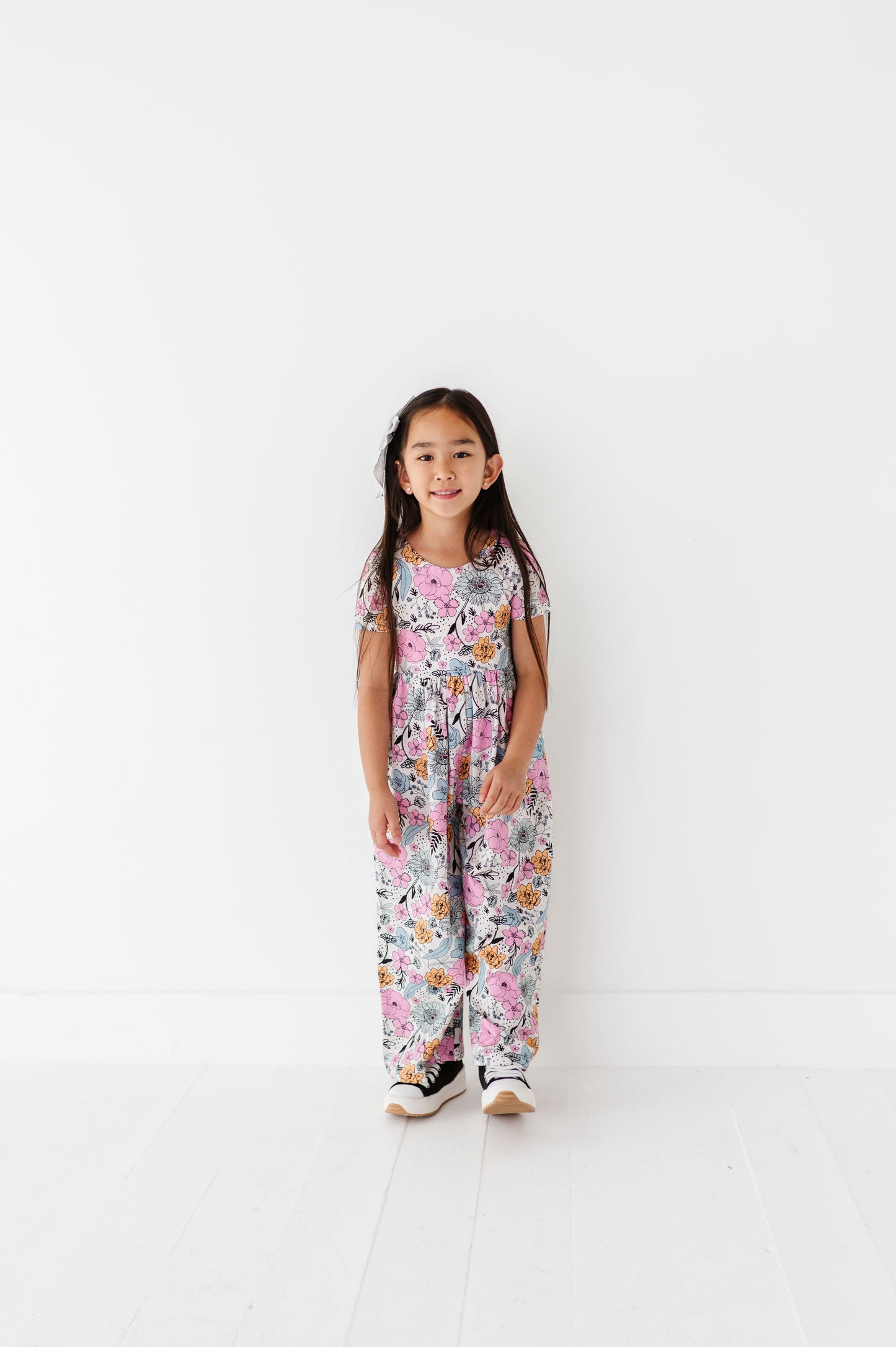 Vintage Sketchy Floral Romper