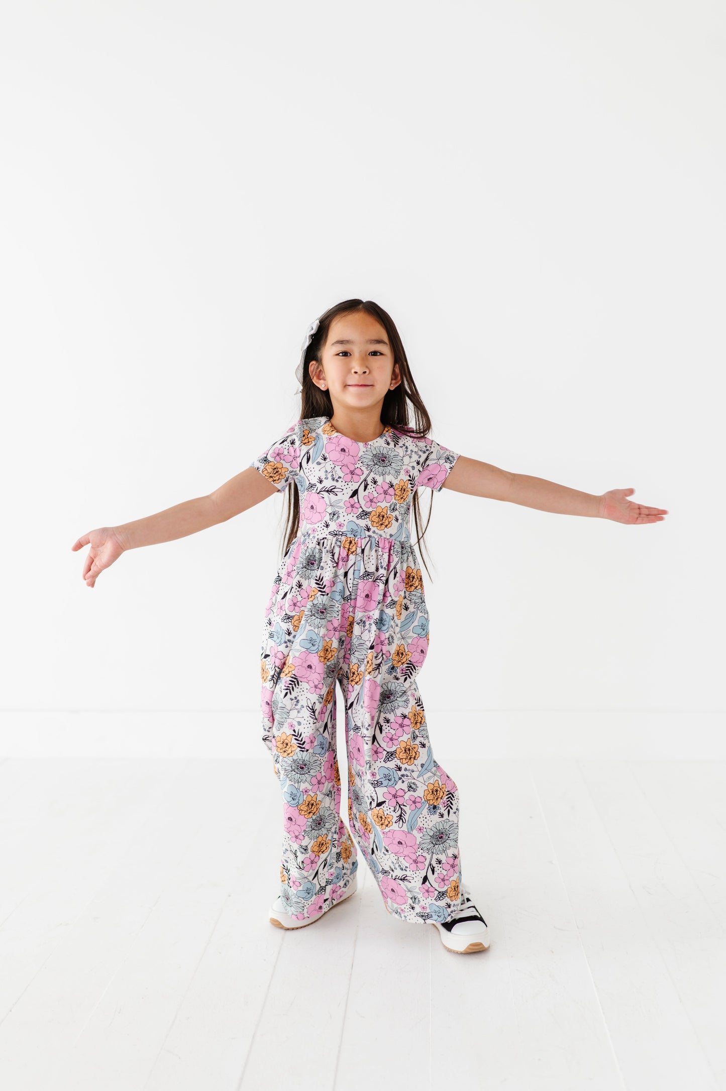 Vintage Sketchy Floral Romper