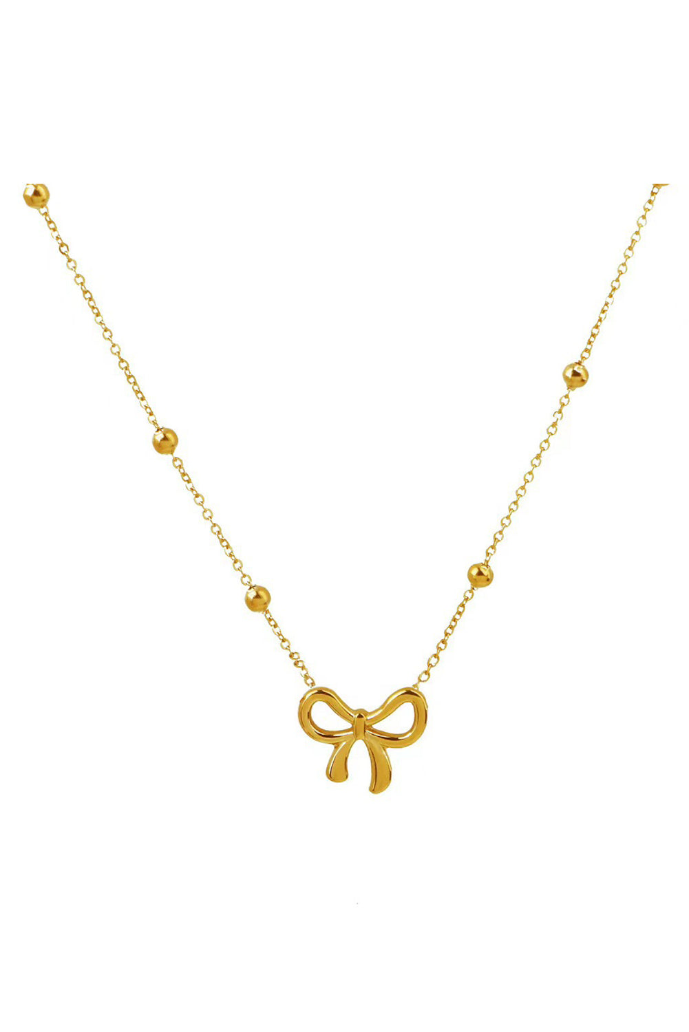 Gold Bowknot Pendant Plated Choker Necklace Aaria Tees