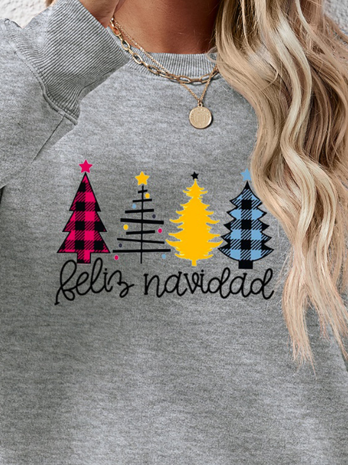 Round Neck Graphic Long Sleeve Sweatshirt - Aaria Tees Aaria Tees