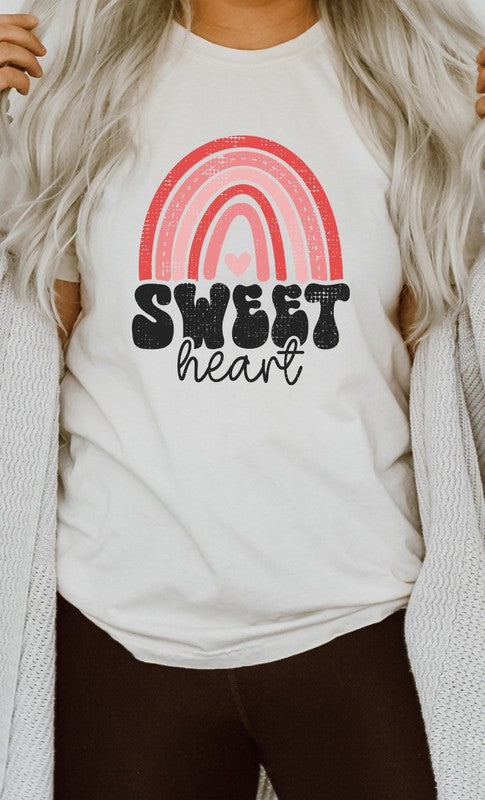 Distressed Rainbow Sweet Heart PLUS Graphic Tee - Aaria Tees