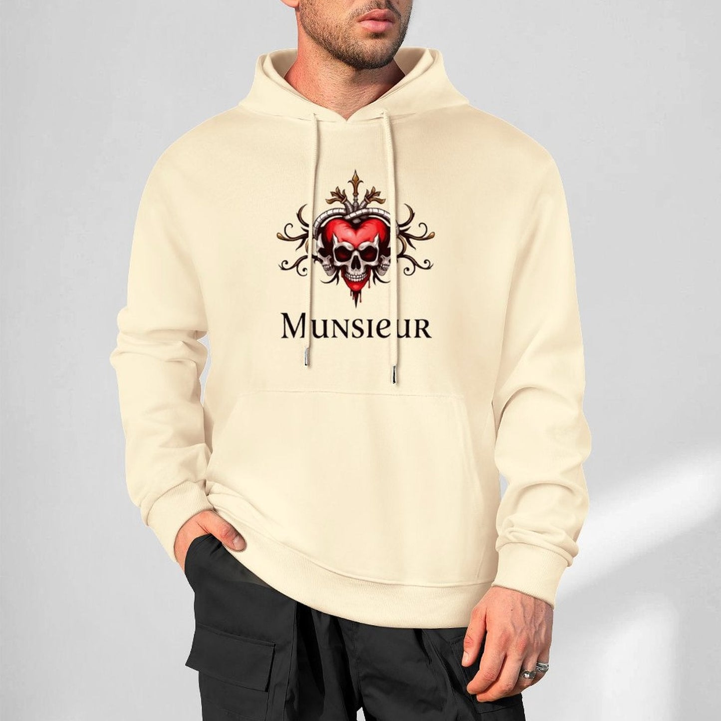Munsieur Deadly Love: Skull Hoodie for Men