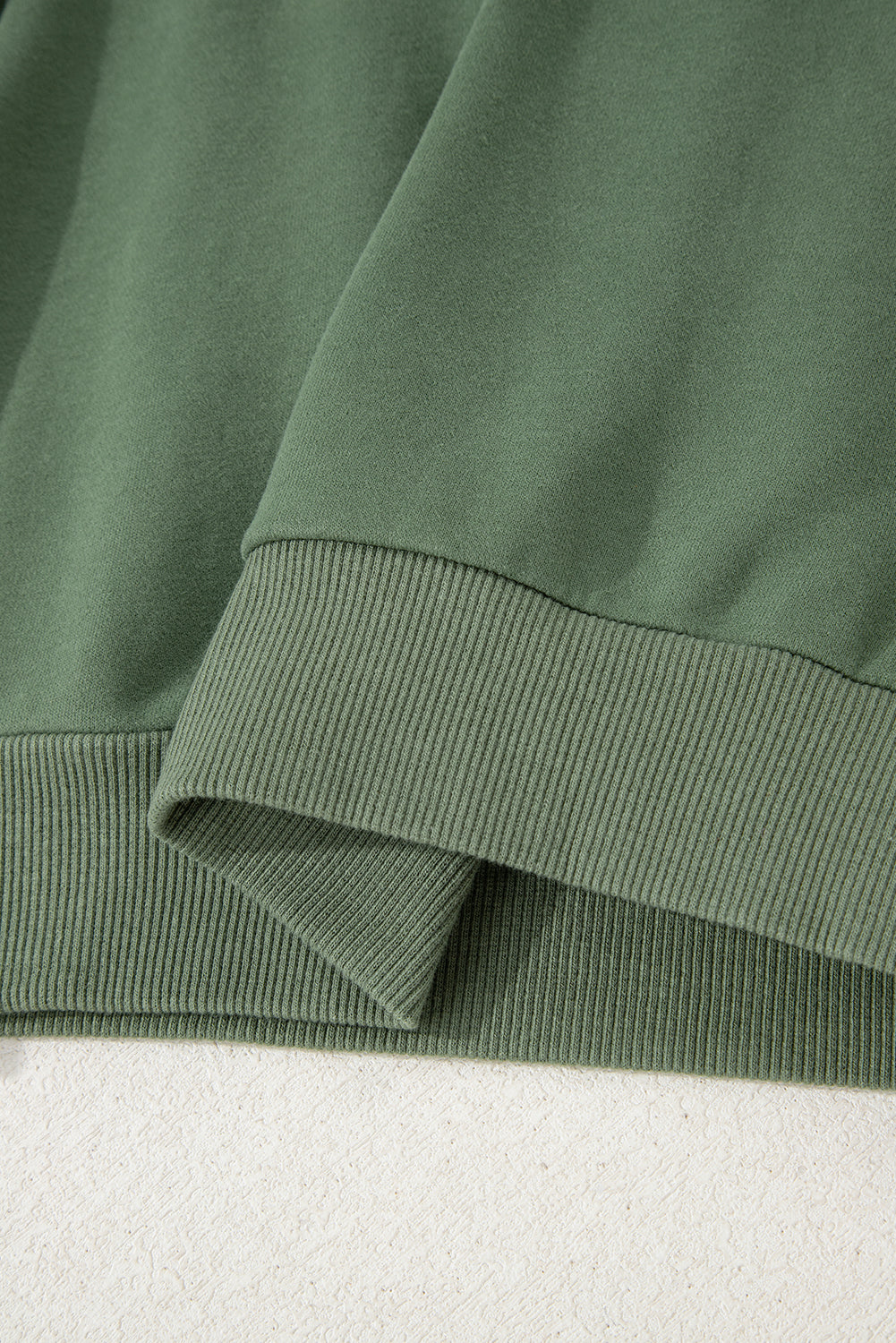 Mist Green Button Drawstring Hooded Pullover and Casual Short Set