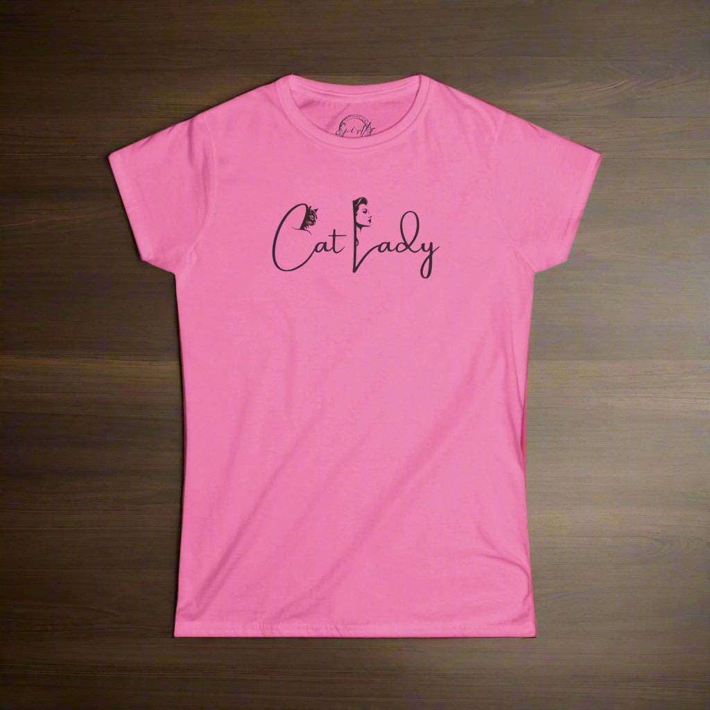 Cat Lady Women's Softstyle Tee - Perfect for Cat Lovers