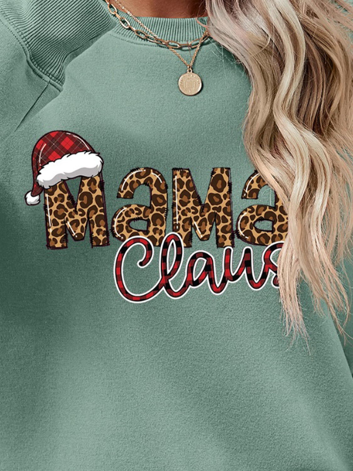 Round Neck Letter Graphic Long Sleeve Sweatshirt - Aaria Tees Aaria Tees