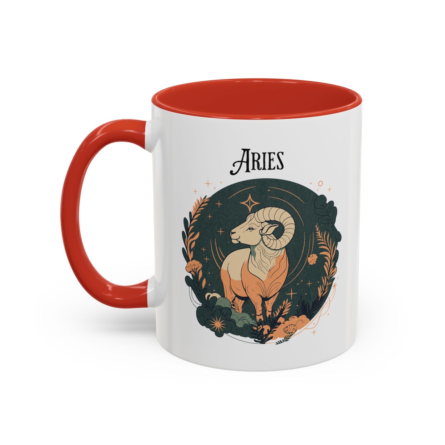 Aries Zodiac Accent Coffee Mug - Bold & Creative Zodiac Mug (11oz) - Aaria Tees