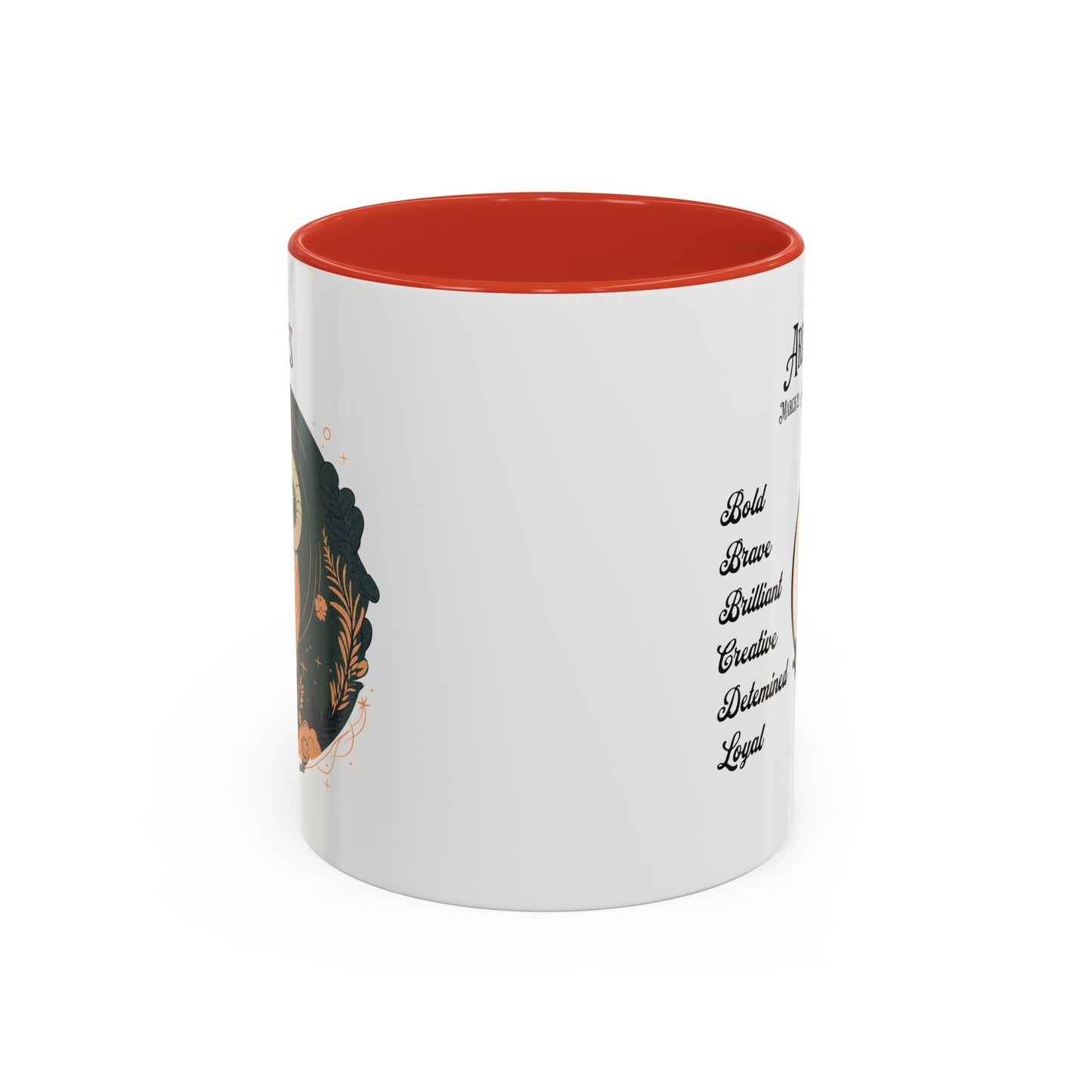Aries Zodiac Accent Coffee Mug - Bold & Creative Zodiac Mug (11oz) - Aaria Tees