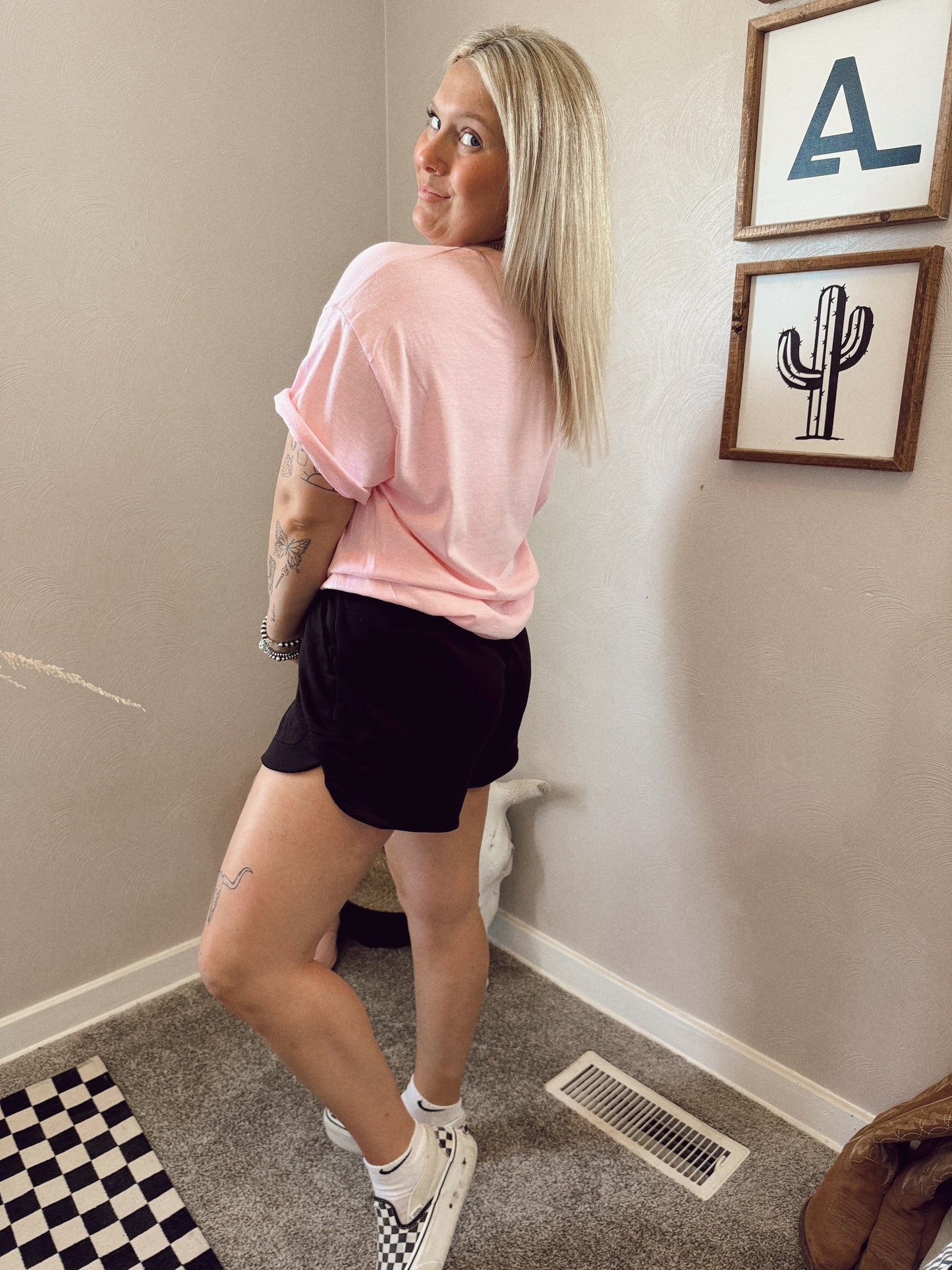 ZENANA SCUBA SHORTS: BLACK