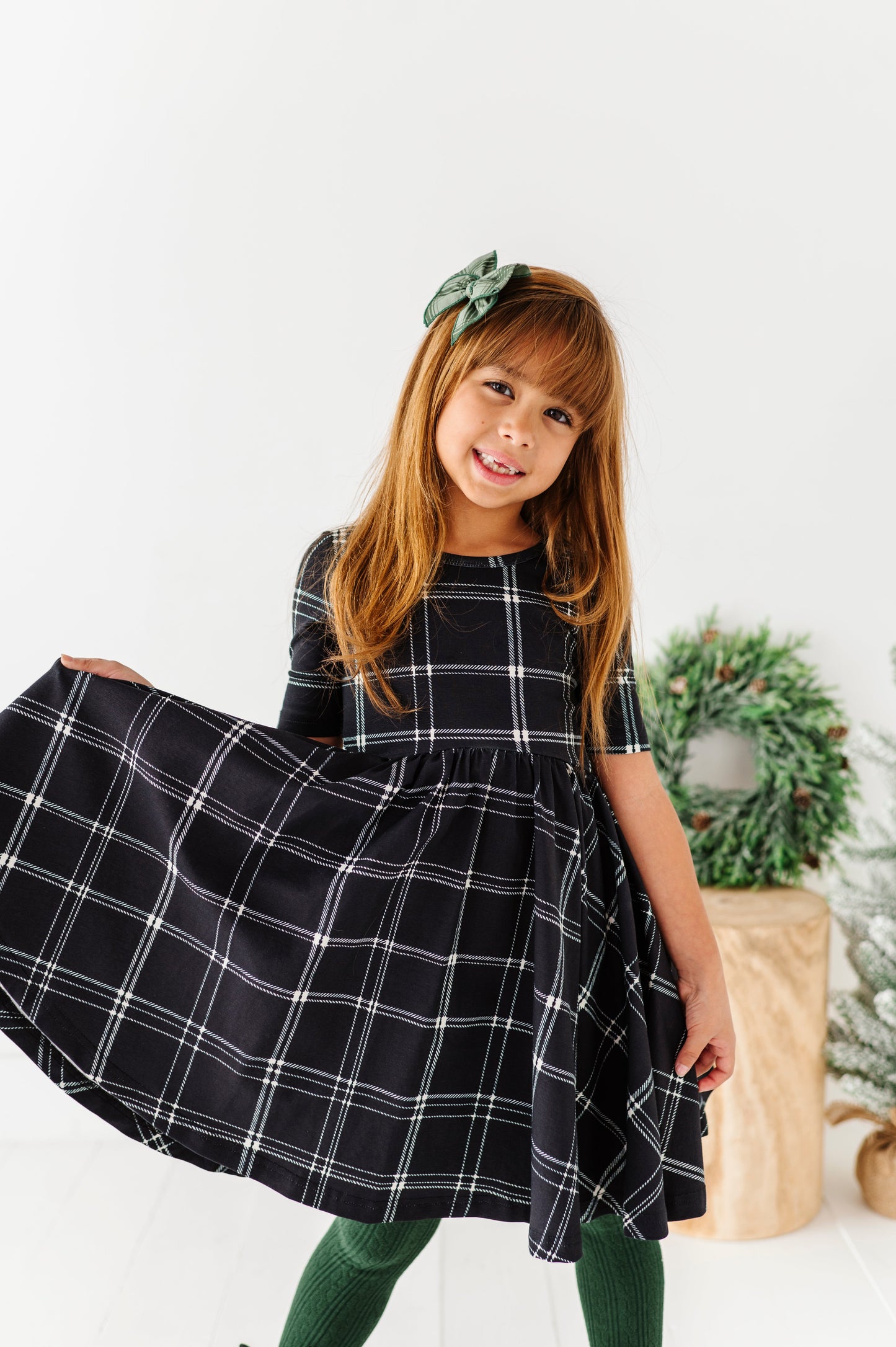 Black Plaid | Scoop Back Dress