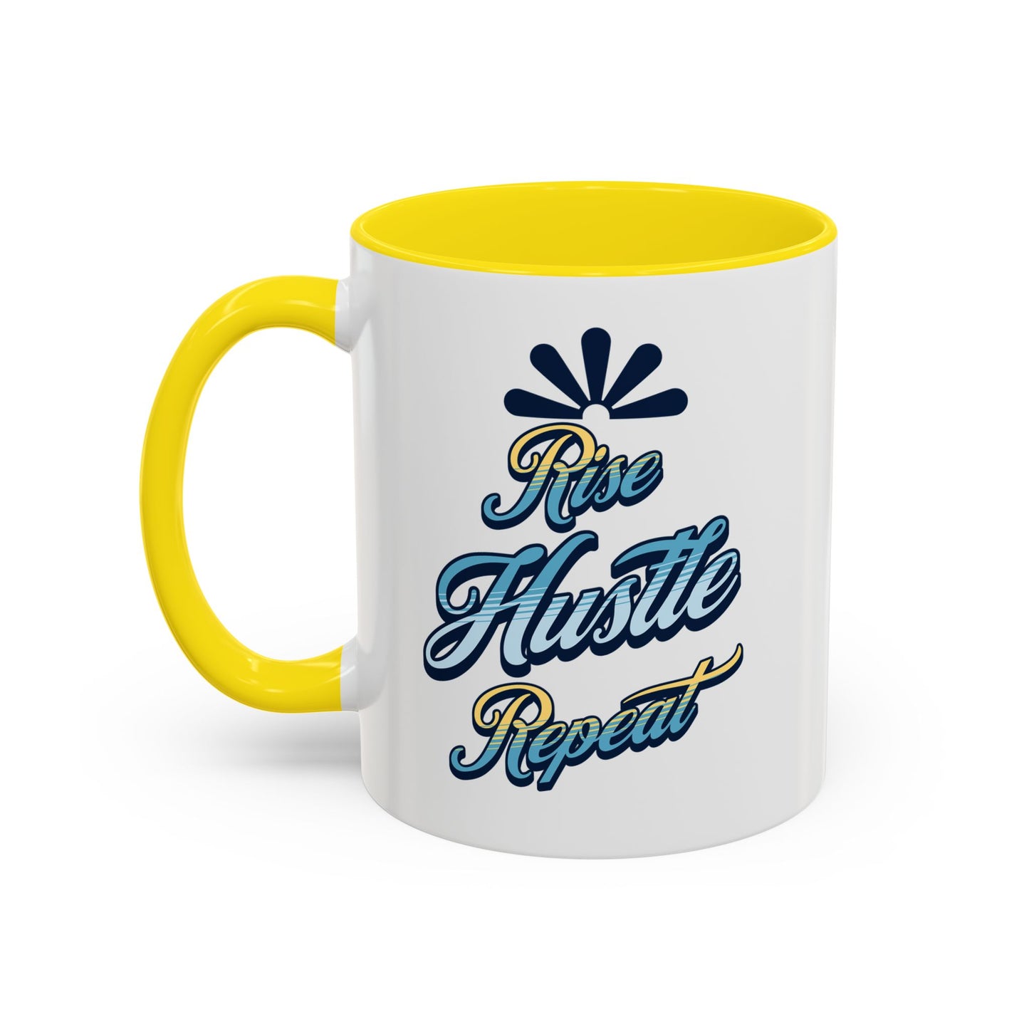 Rise Hustle Repeat Accent Coffee Mug – Inspiring Motivational Drinkware Mug
