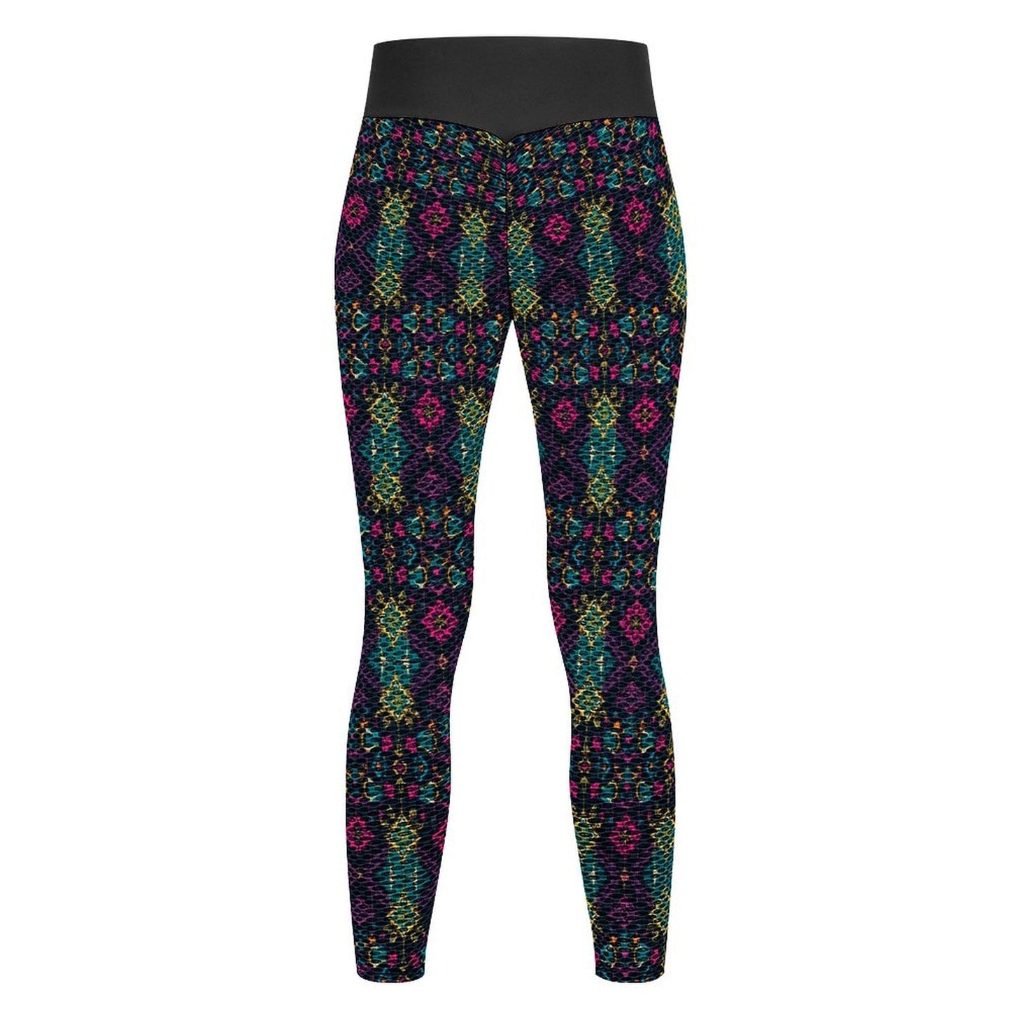 Munsieur Design Custom Printed Honeycomb Textured Yoga Leggings for Women