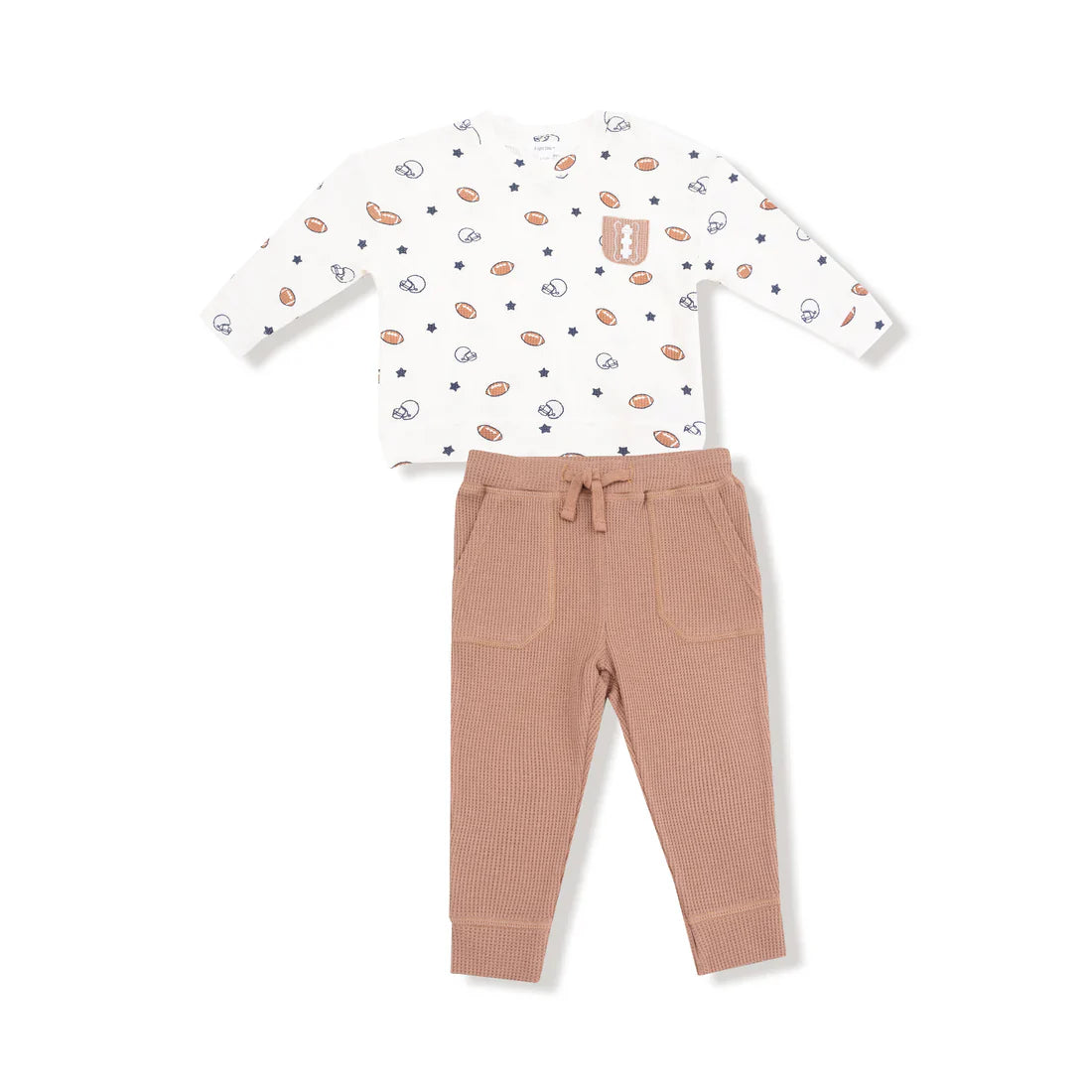Football & Stars Drop Sleeve Shirt & Jogger Set