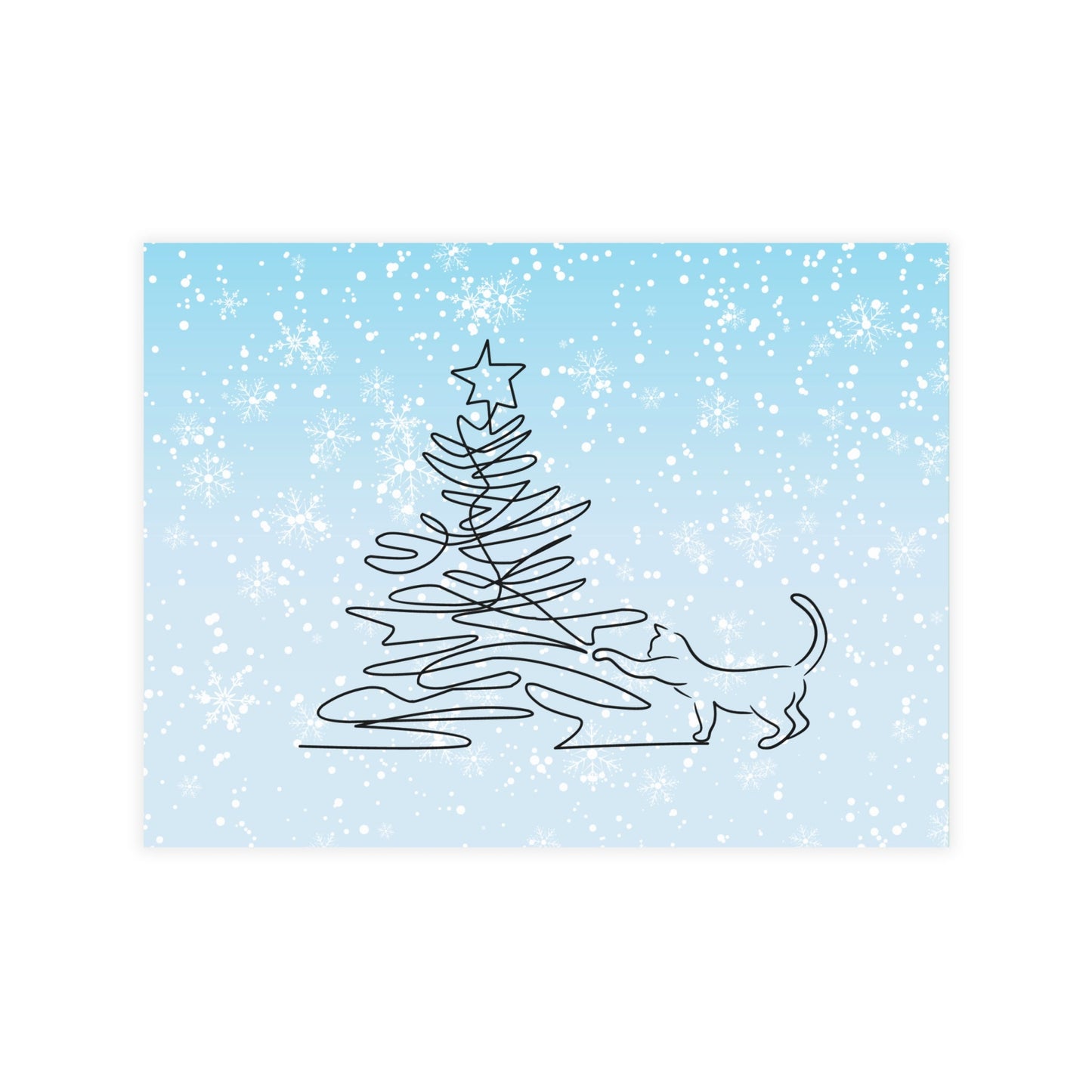 Kitty & Christmas Tree Postcard Bundles (envelopes included)