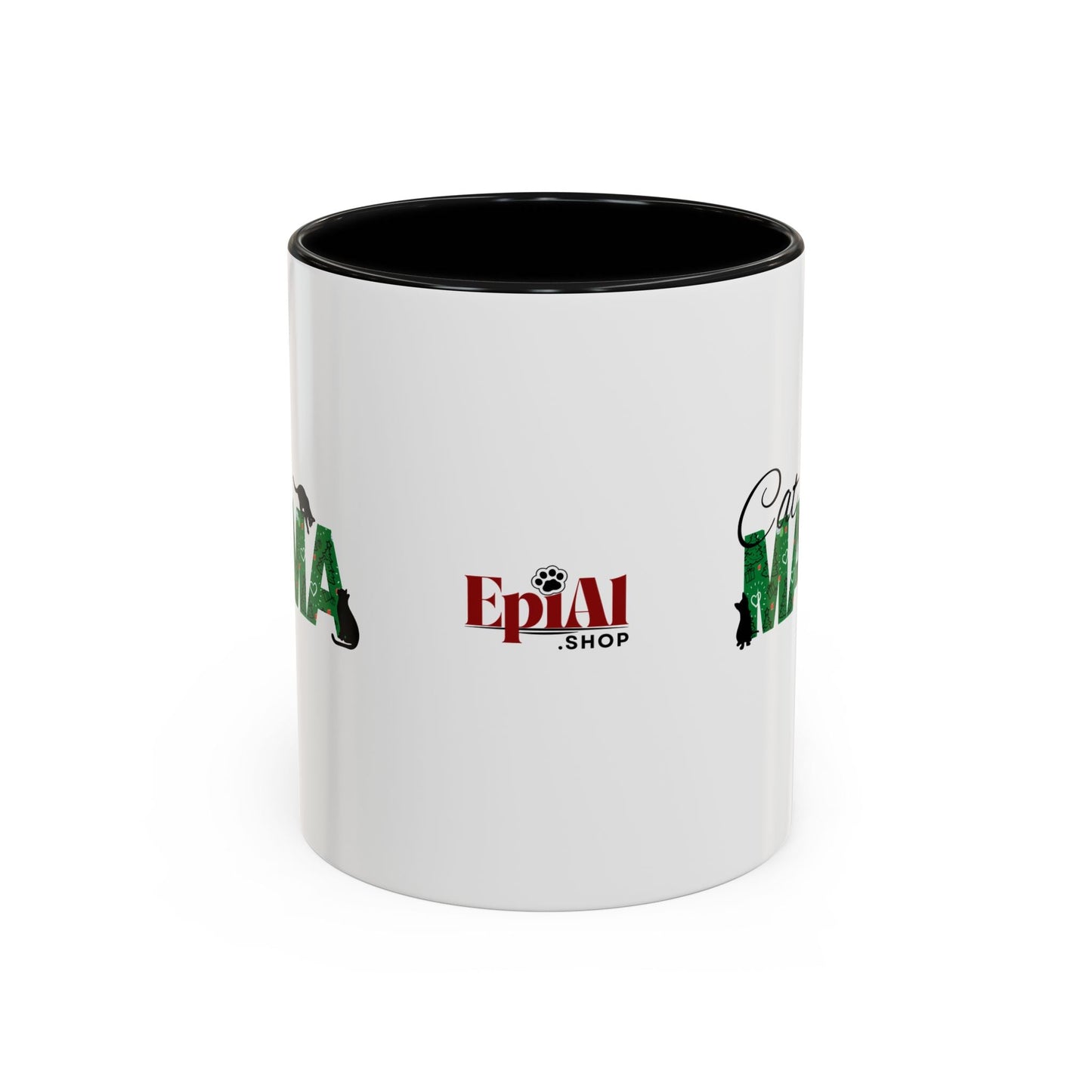 Christmas Cat Mama Accent Coffee Mug (11, 15oz)