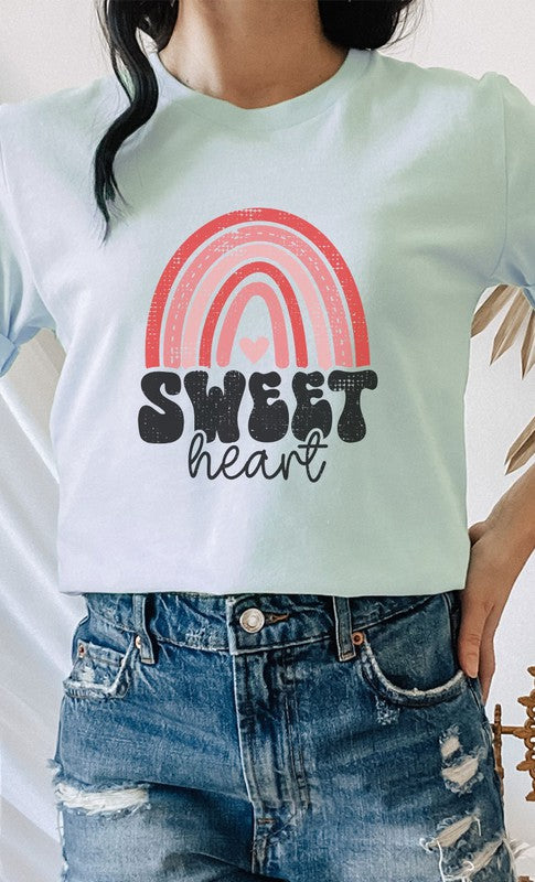 Distressed Rainbow Sweet Heart PLUS Graphic Tee - Aaria Tees
