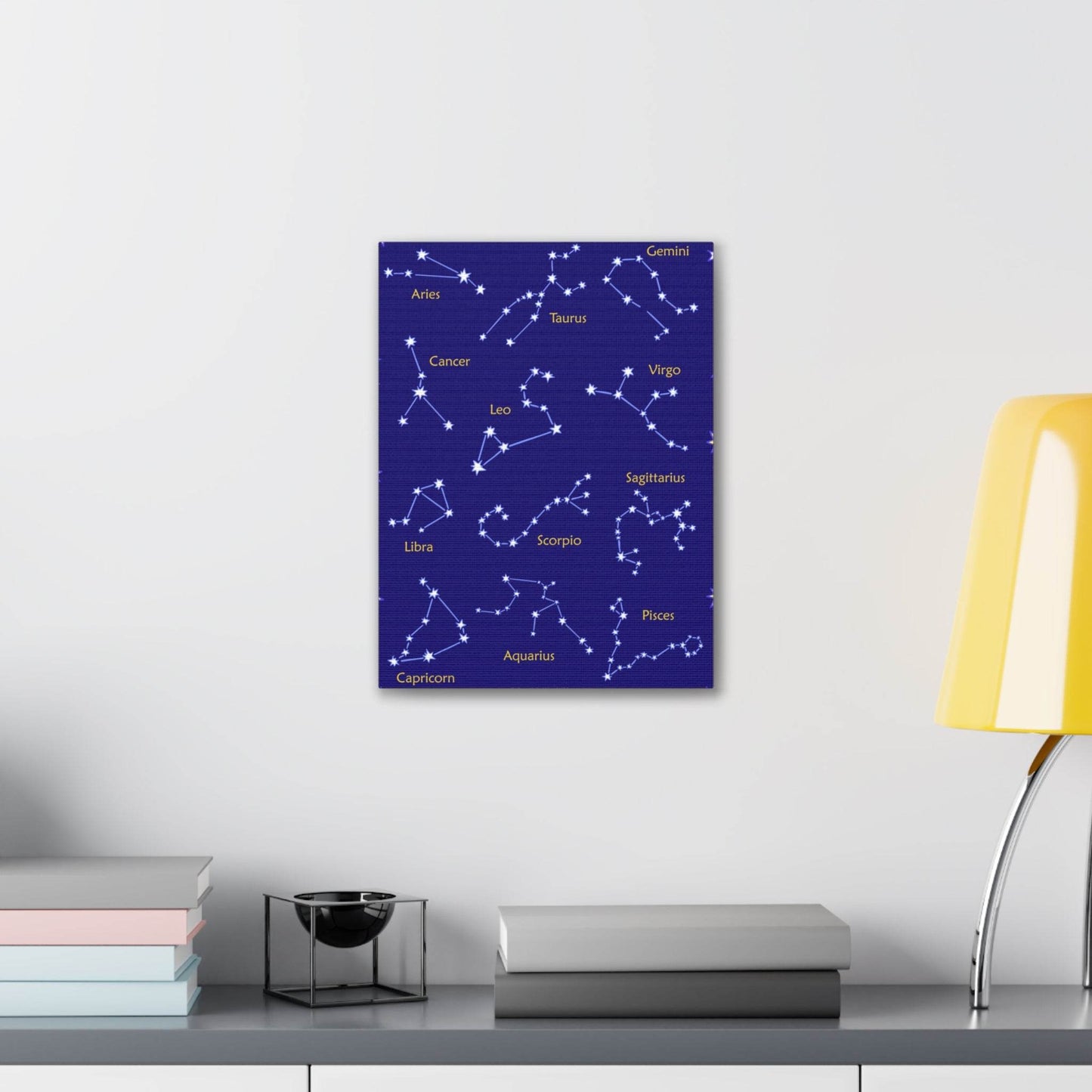 Astrology Canvas Wall Art - Zodiac Constellations Print for Star Sign Lovers