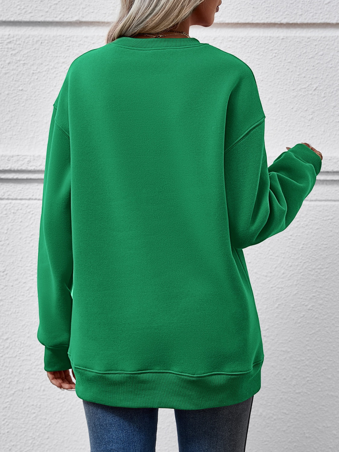 Round Neck Graphic Long Sleeve Sweatshirt - Aaria Tees Aaria Tees