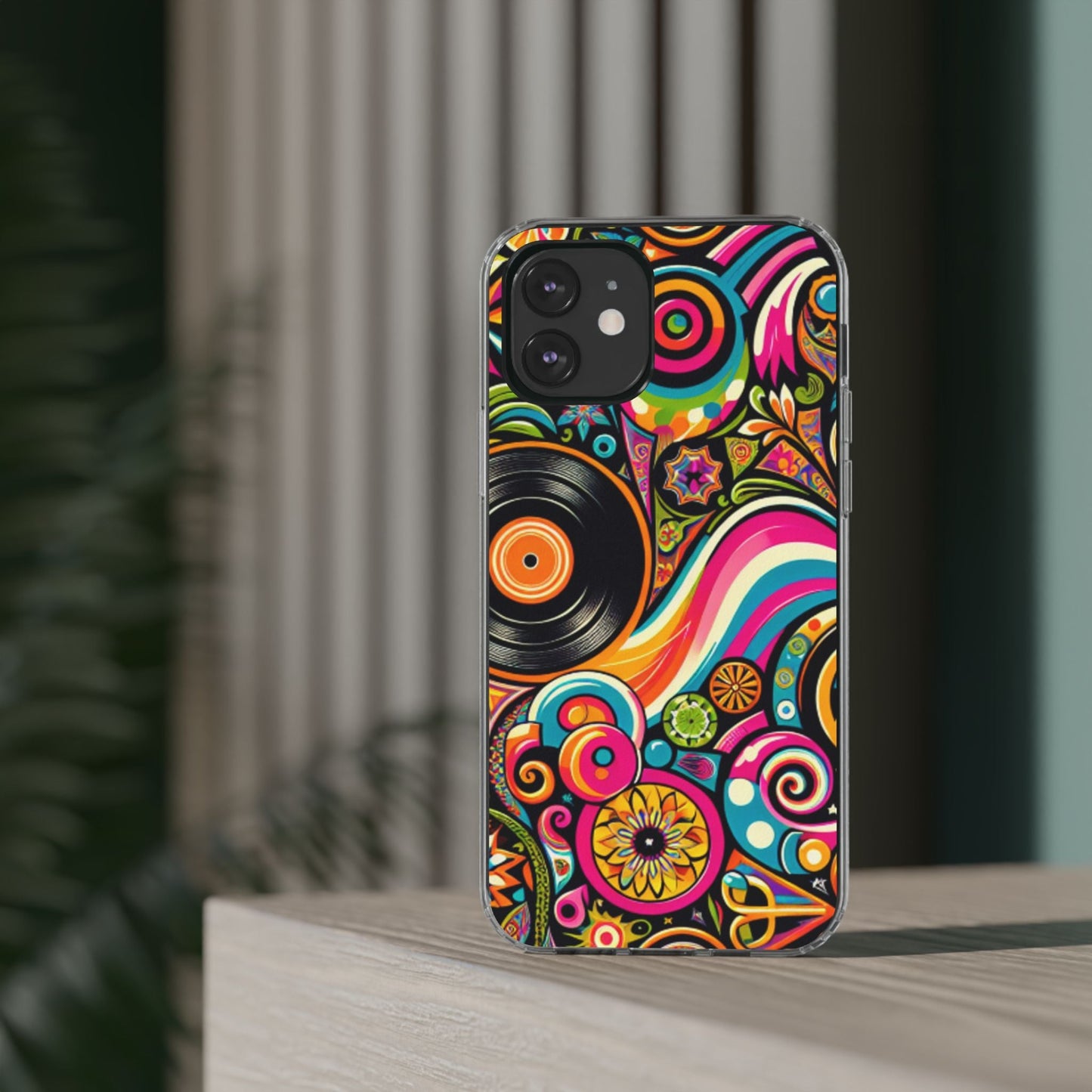 Colorful Vinyl Record Clear Phone Case