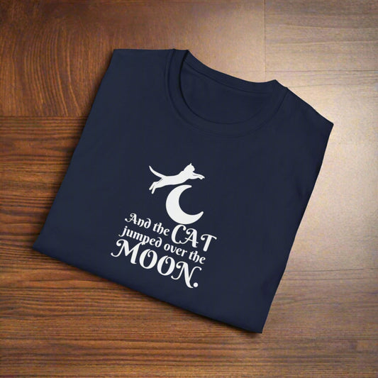 Cat Jumped Over the Moon Unisex Softstyle T-Shirt