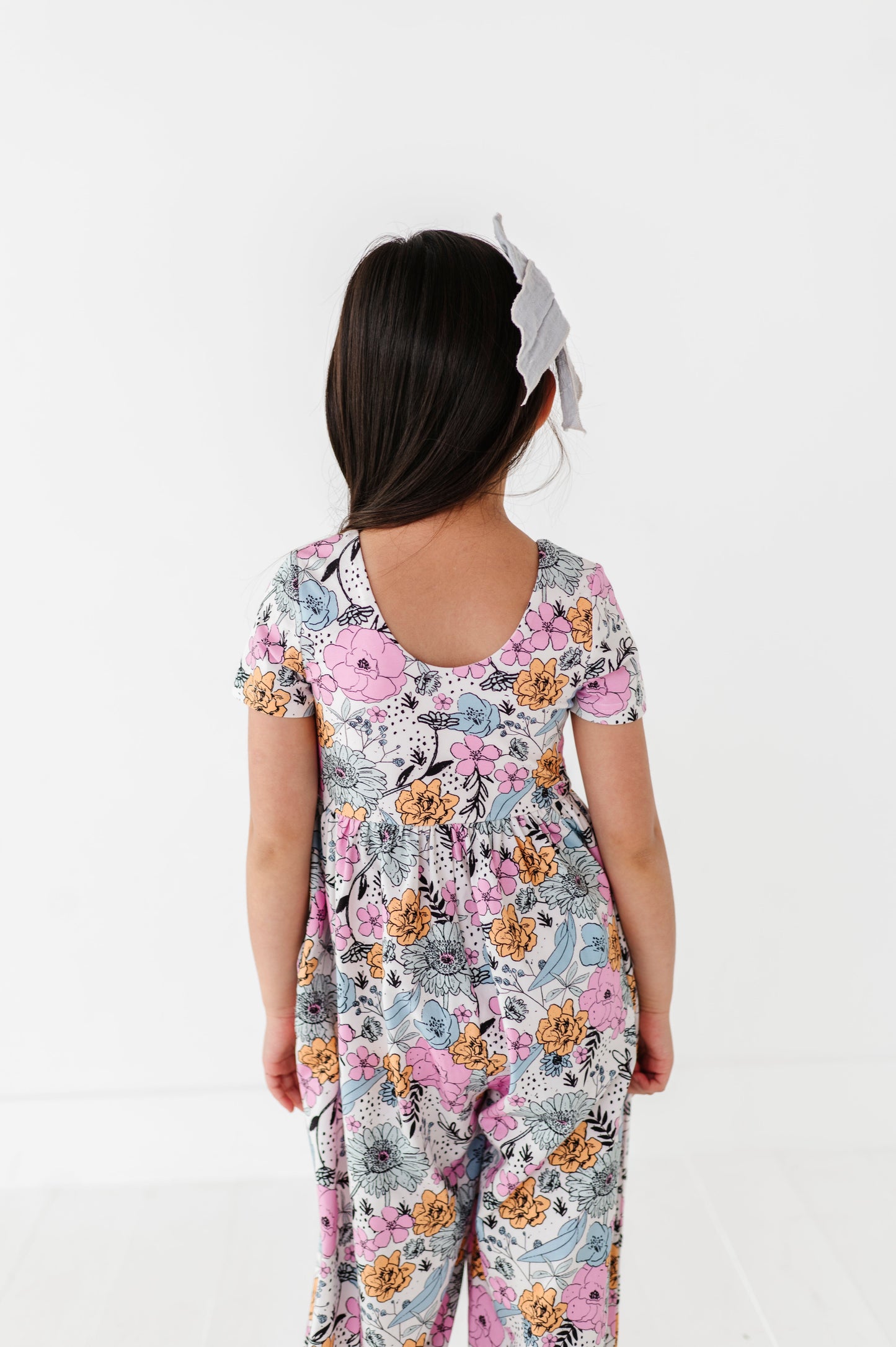 Vintage Sketchy Floral Romper