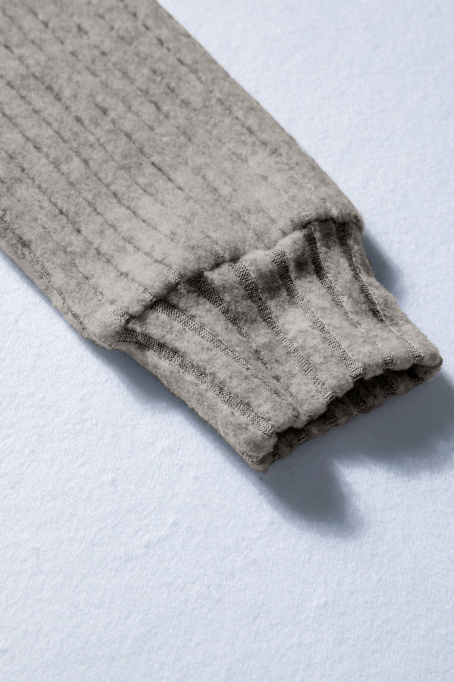 Gray Morn Ribbed High Neck Knitted Pullover Top