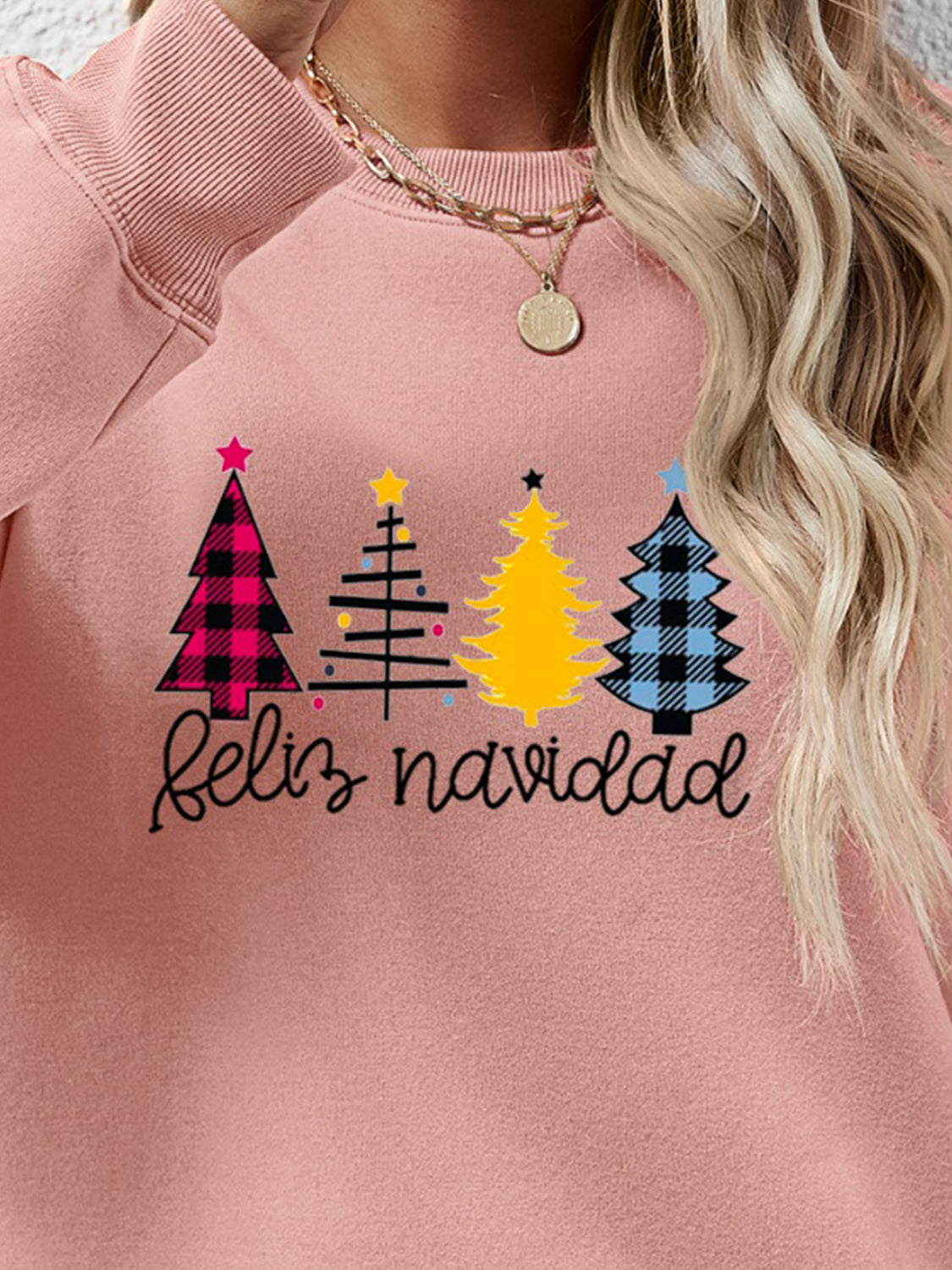 Round Neck Graphic Long Sleeve Sweatshirt - Aaria Tees Aaria Tees