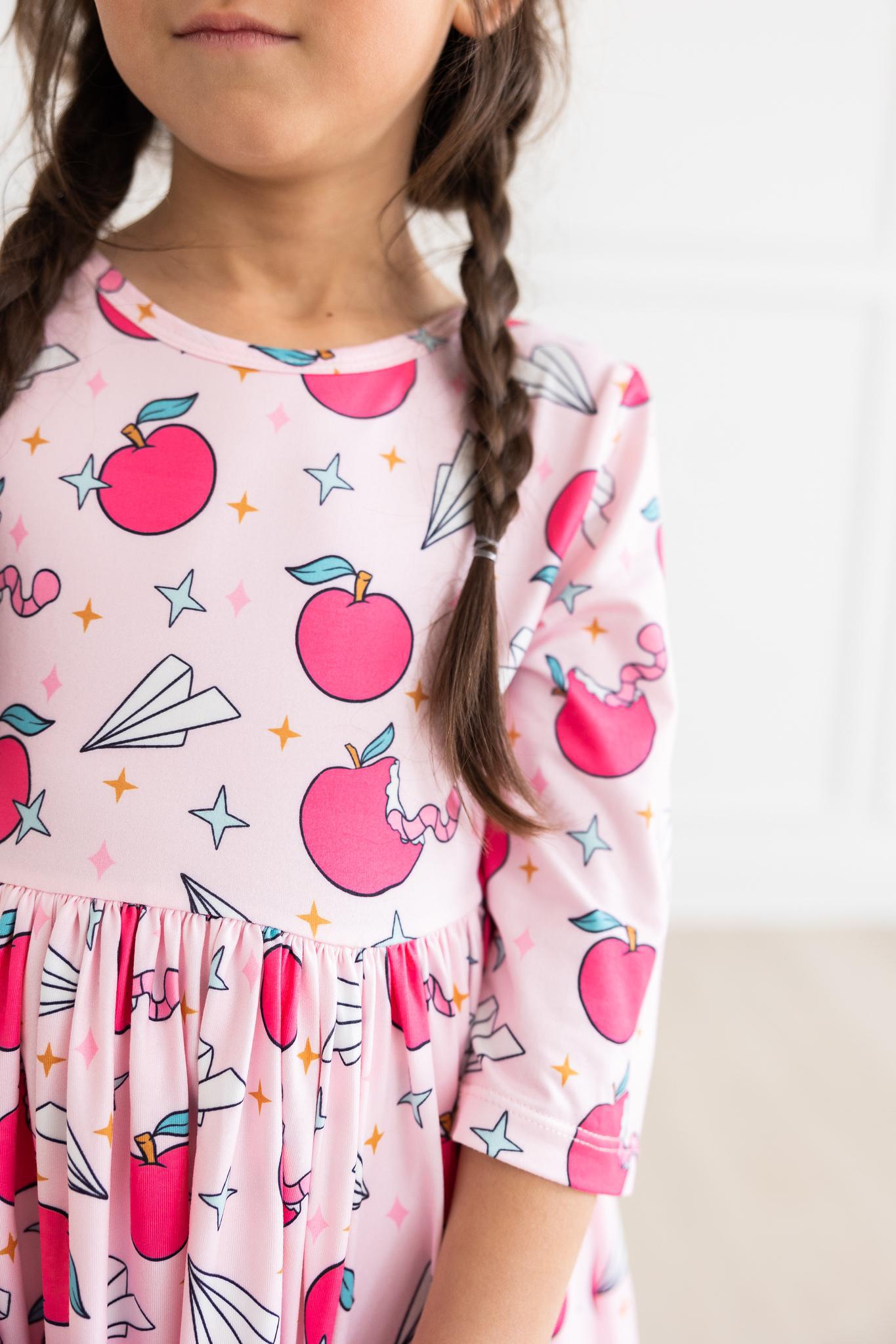 Star Student 3/4 Sleeve Pocket Twirl Dress