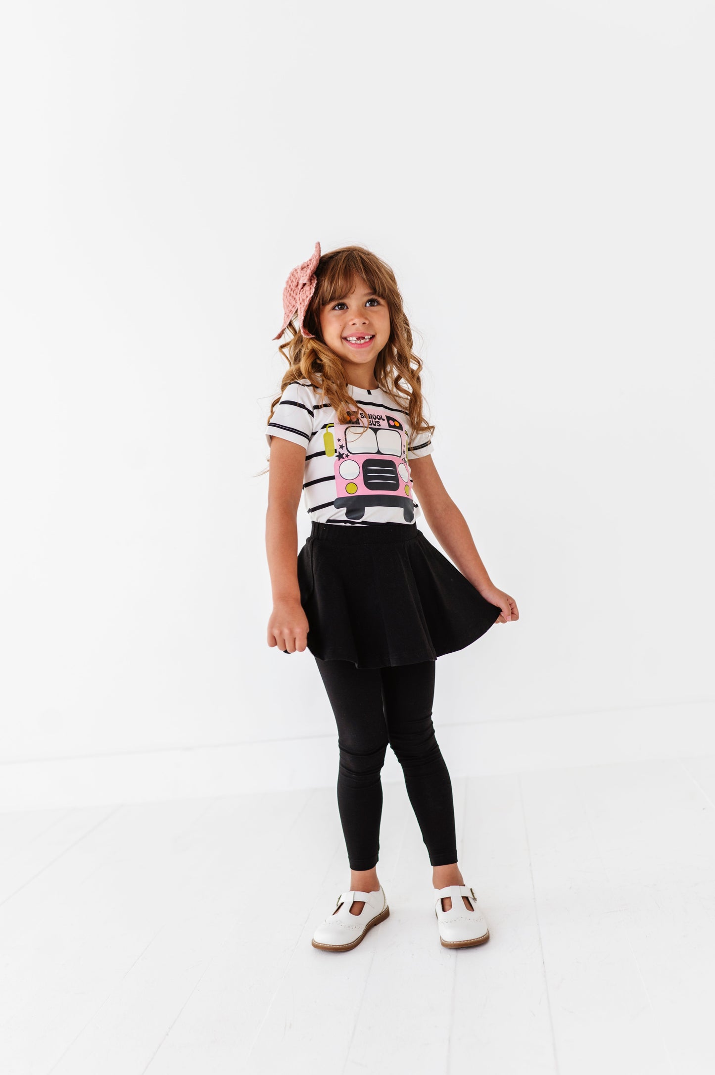 Black Skirted Slim Leggings