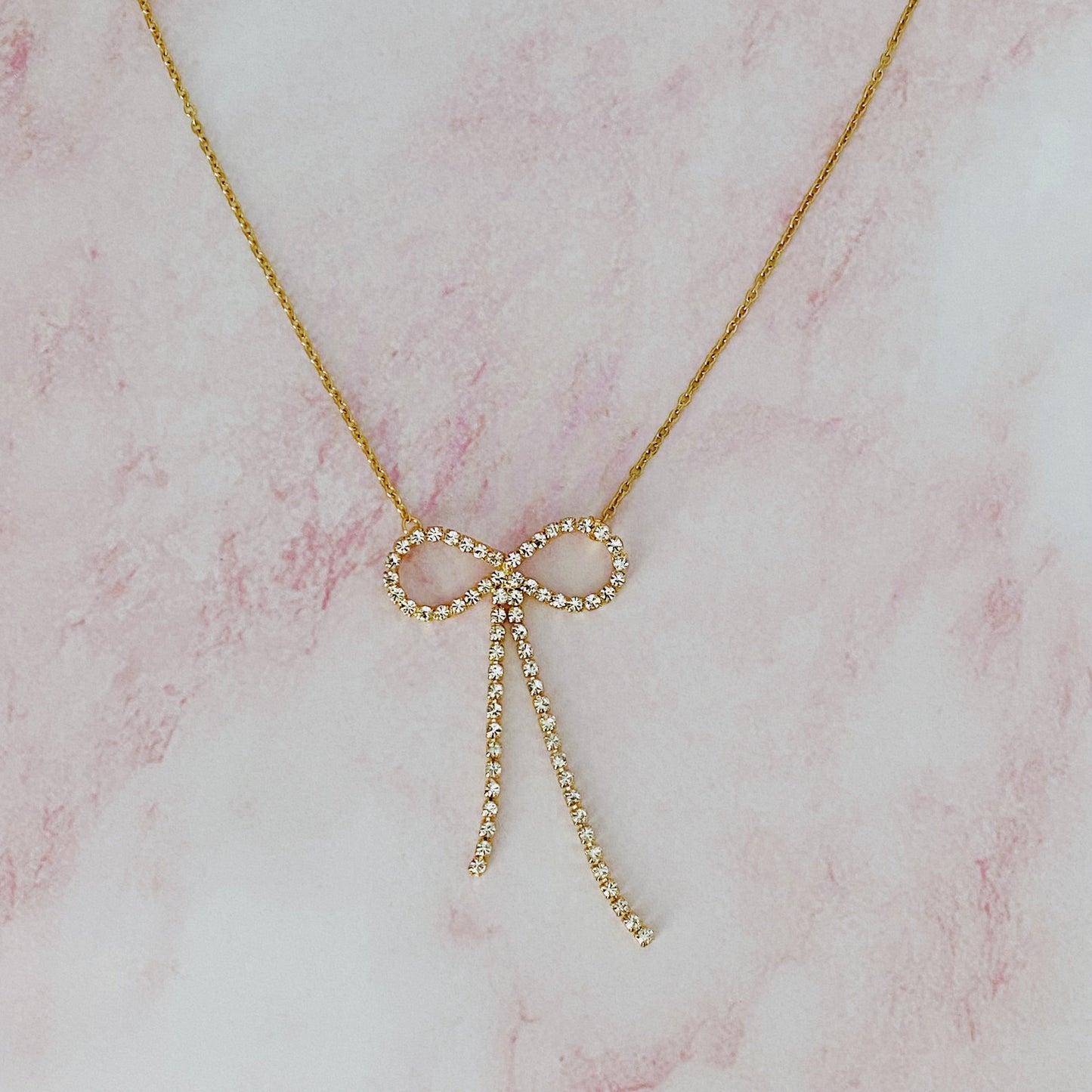 Adorable Shine Bow Necklace - Aaria Tees