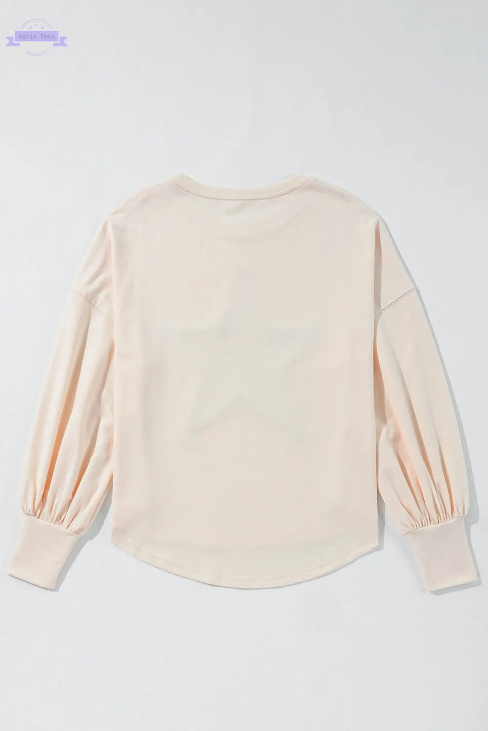 Apricot Studded Star Graphic Oversized Long Sleeve Top Aaria Tees