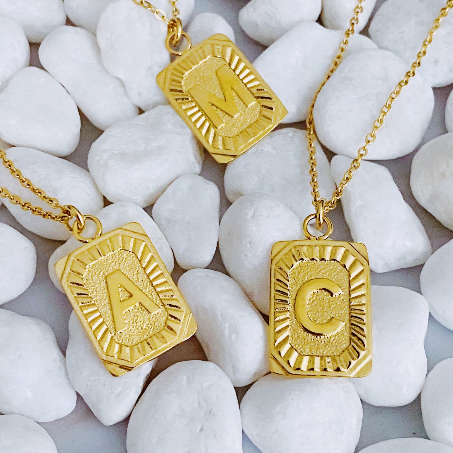 Art Deco Initial Necklace - Aaria Tees