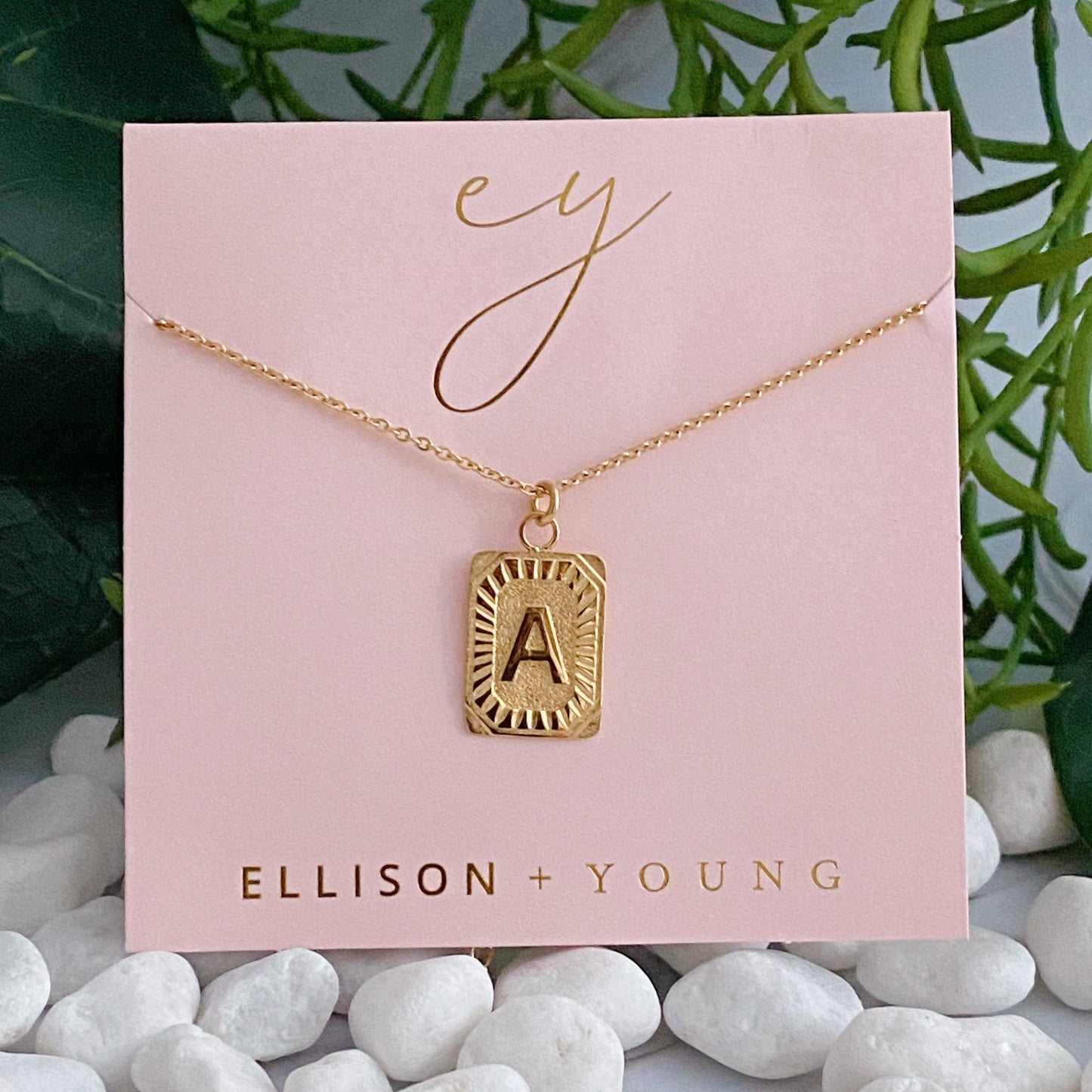 Art Deco Initial Necklace - Aaria Tees