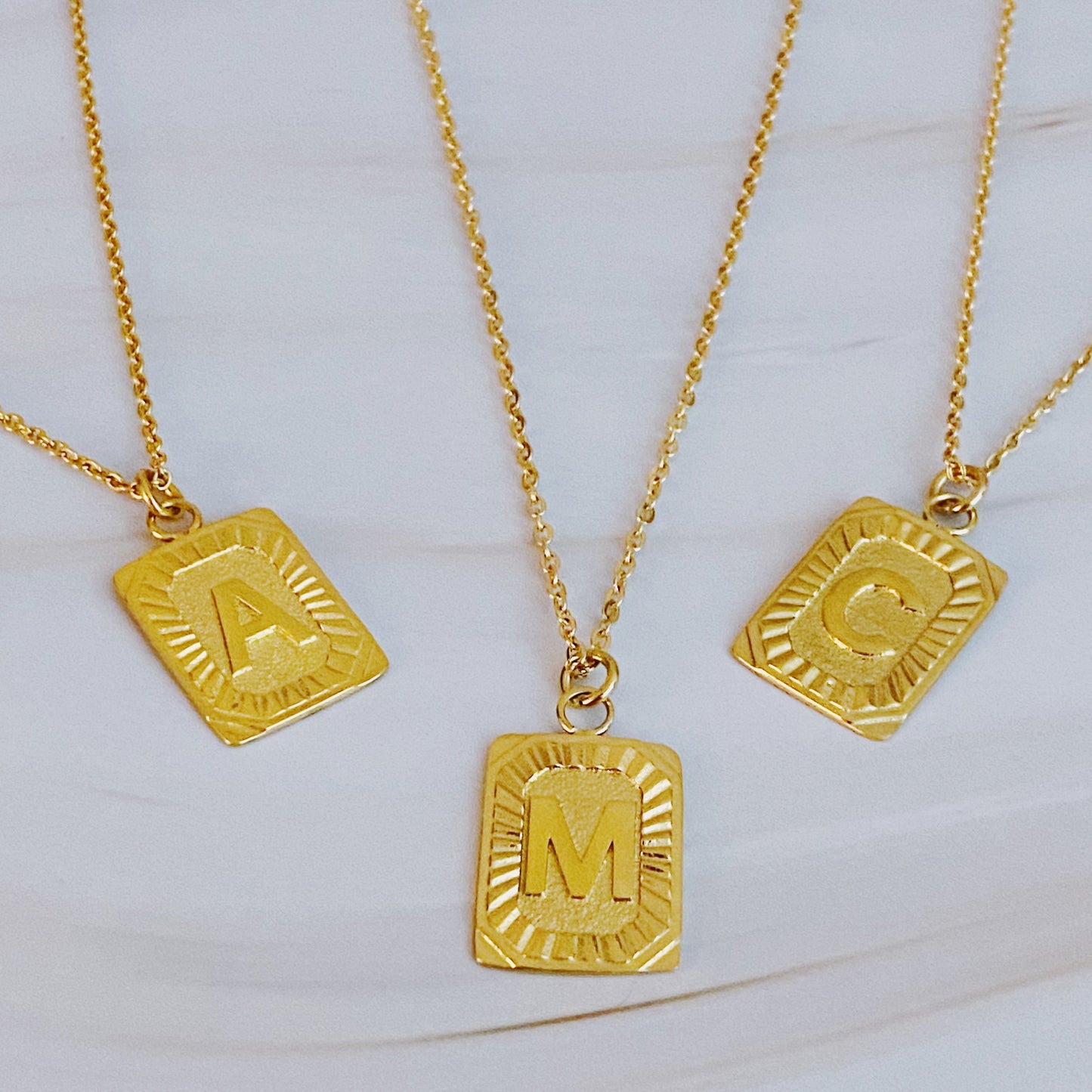 Art Deco Initial Necklace - Aaria Tees