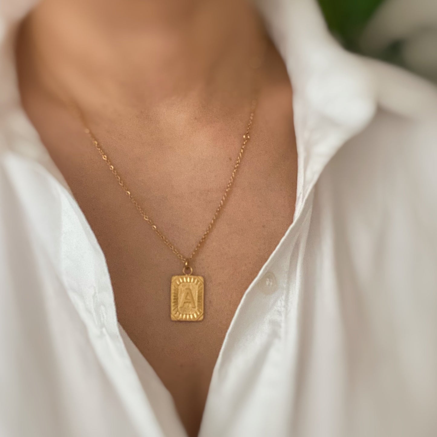 Art Deco Initial Necklace - Aaria Tees