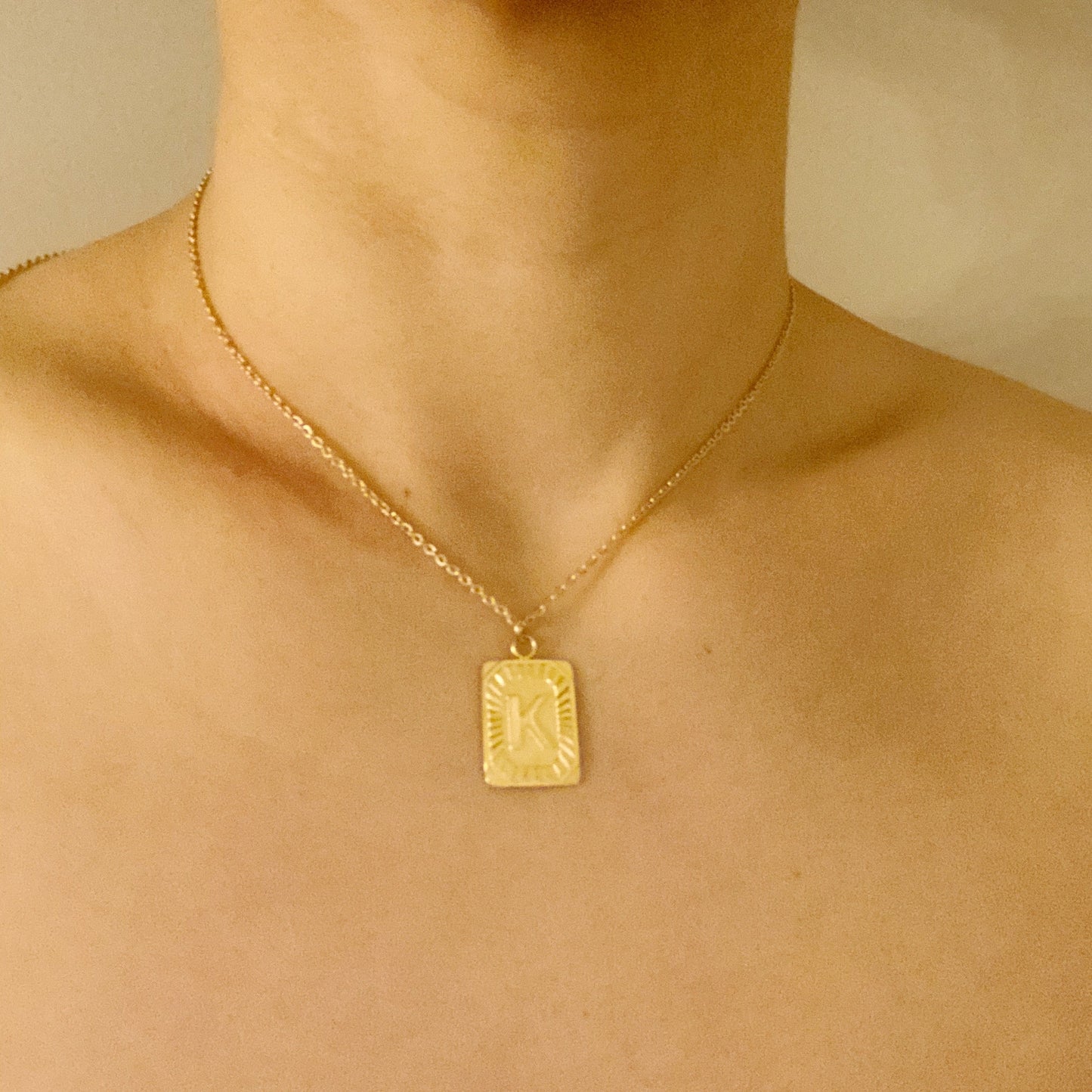 Art Deco Initial Necklace - Aaria Tees
