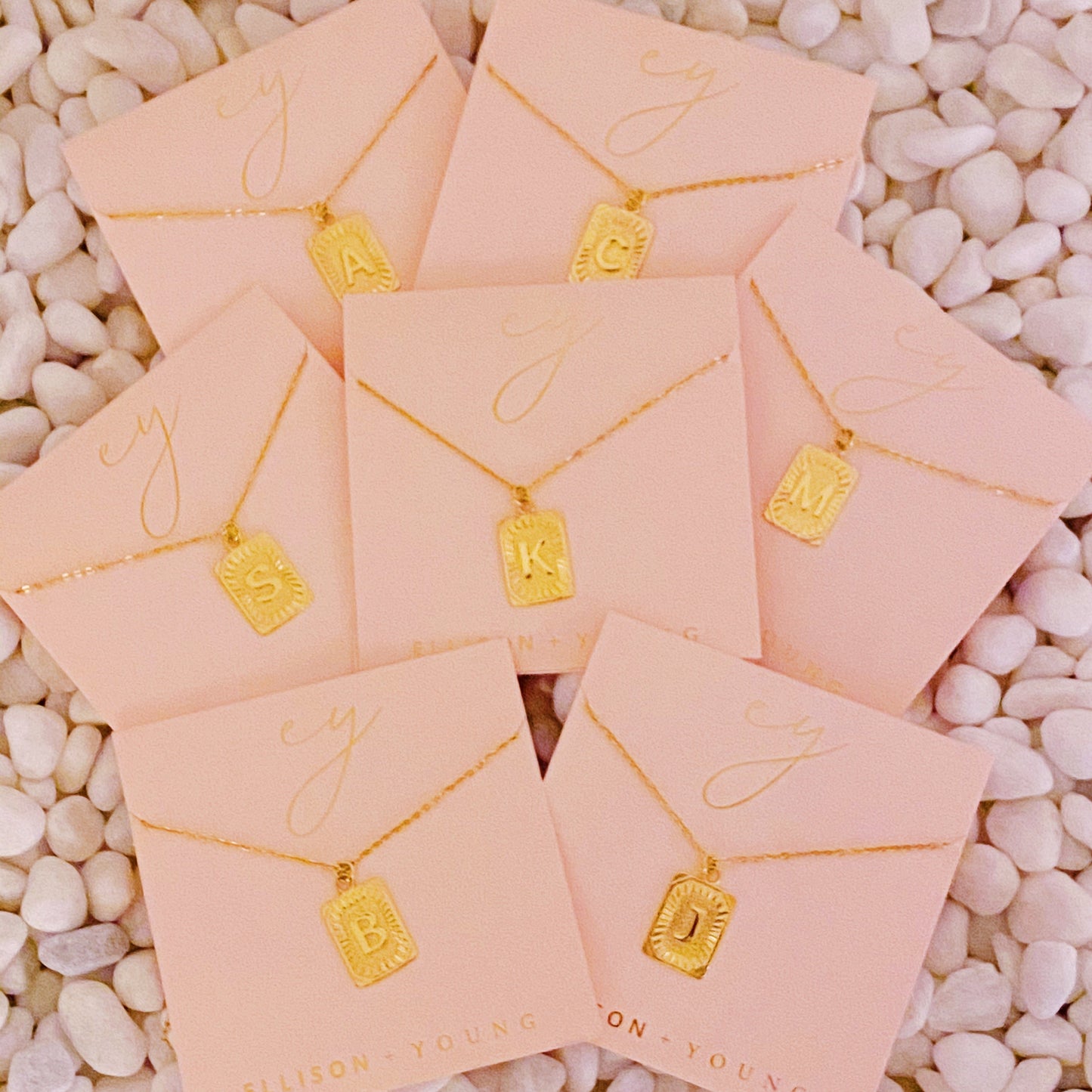 Art Deco Initial Necklace - Aaria Tees