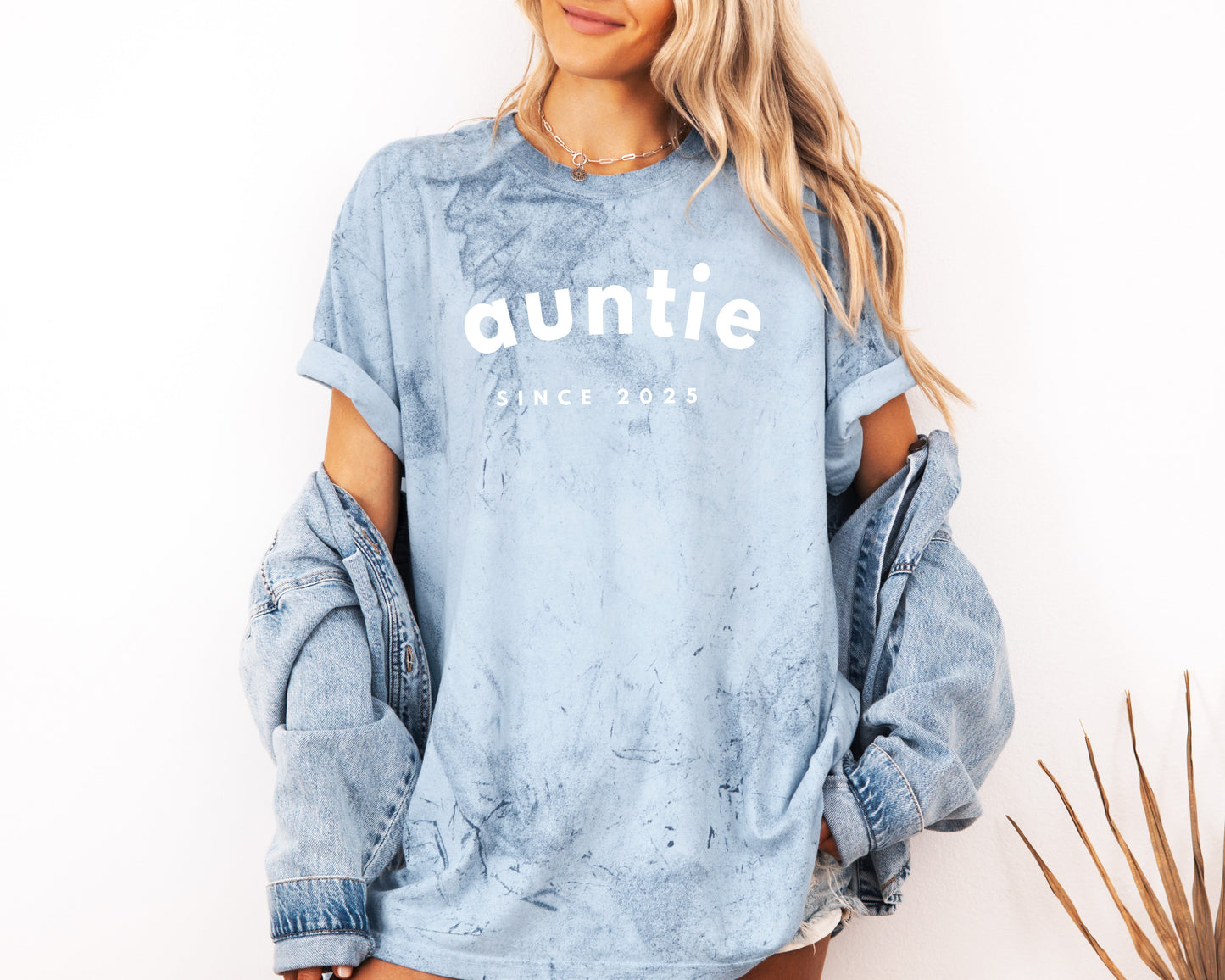 Aunt Personalized Est Year Comfort Colors Graphic Tees (Sportan Font)