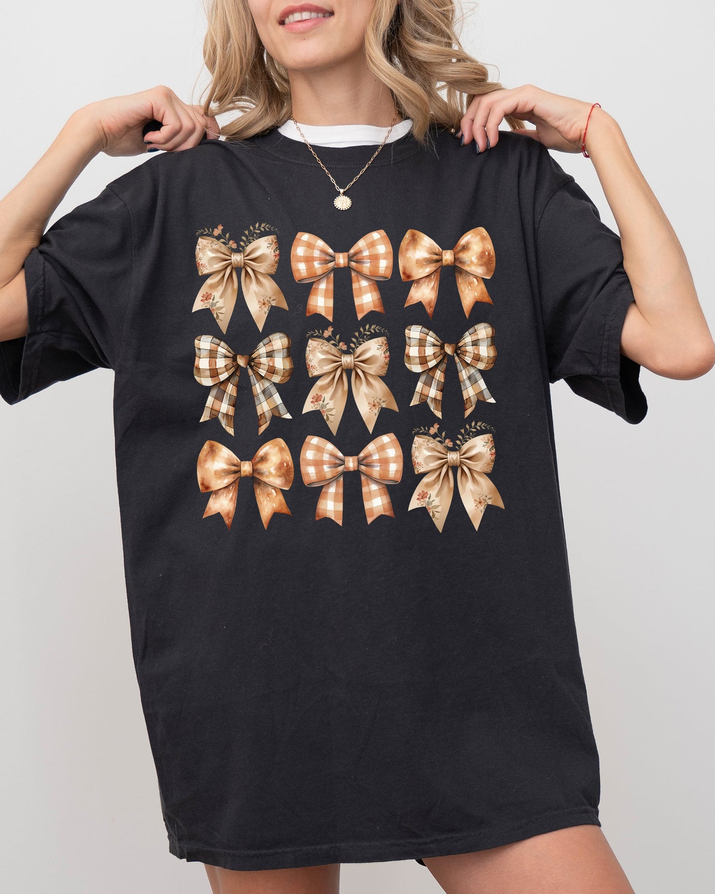 Autumn Ribbons, Bows, Coquette, Girly, Thanksgiving, Fall, Halloween Shirt Comfort Colors T-Shirt
