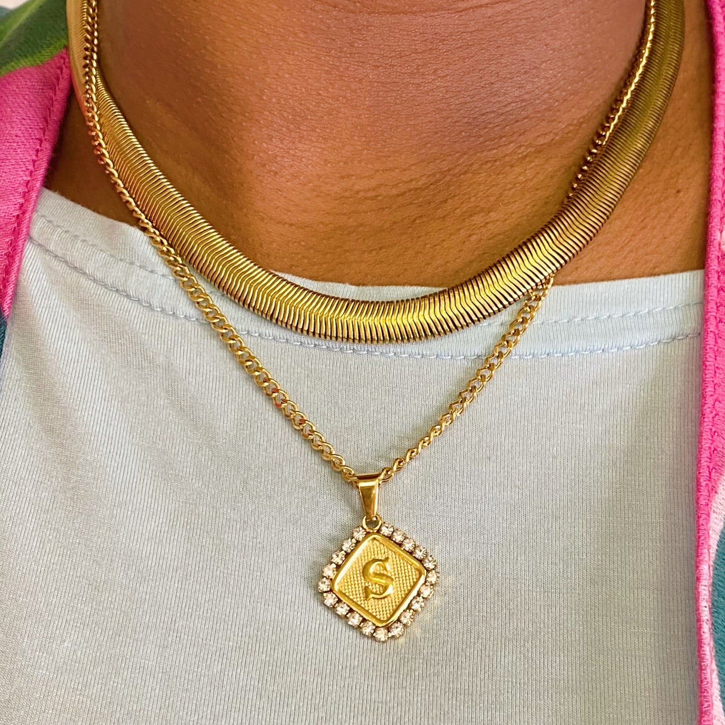 Aztec Delight Initial Necklace - Aaria Tees
