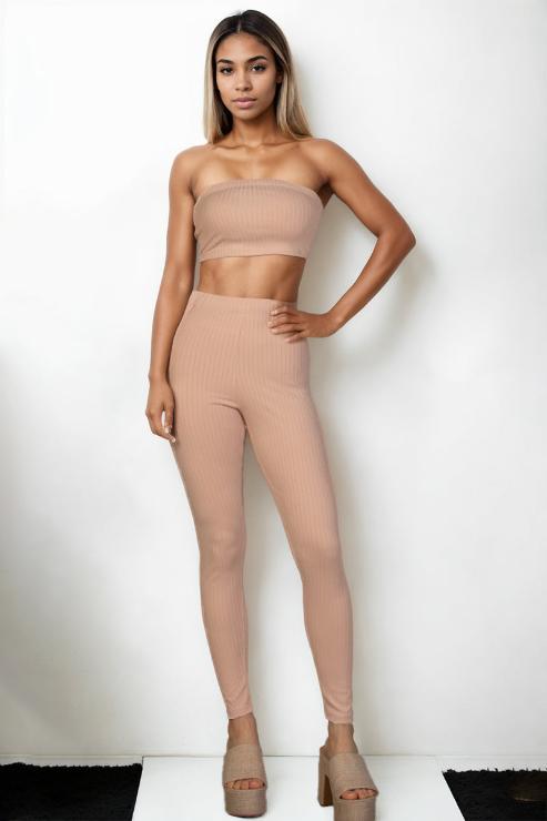 Ribbed Tube Top & Leggings Set (CAPELLA)
