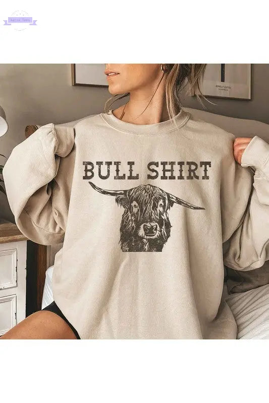 BULL SHIRT GRAPHIC SWEATSHIRT PLUS SIZE - Aaria Tees Aaria Tees