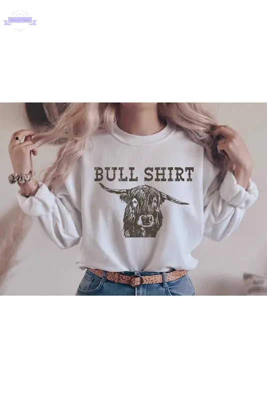 BULL SHIRT GRAPHIC SWEATSHIRT PLUS SIZE - Aaria Tees Aaria Tees
