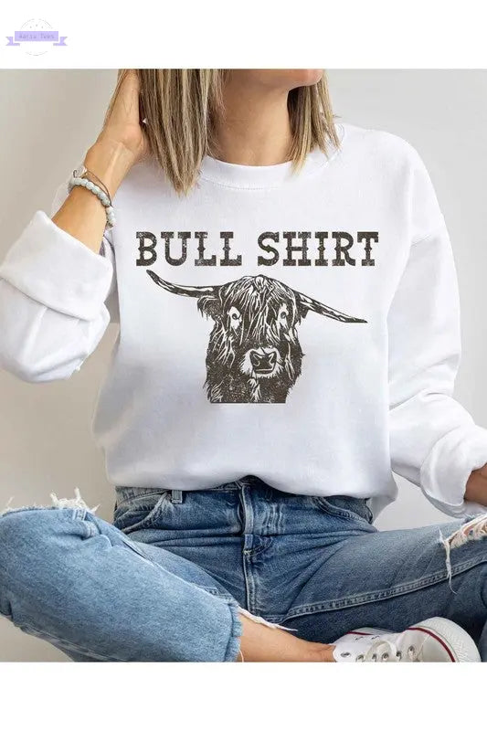 BULL SHIRT GRAPHIC SWEATSHIRT PLUS SIZE - Aaria Tees Aaria Tees